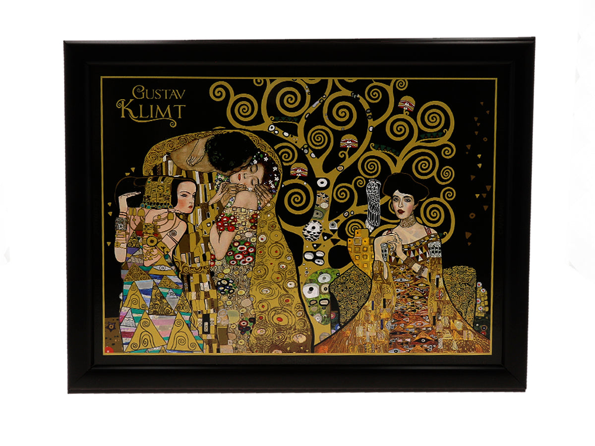 Βάση για laptop G. Klimt, Κολάζ (CARMANI), με δυνατότητα εξατομίκευσης με χάραξη, ιδανική για δώρο, διαστάσεις 30.5x40.5cm, κομψή και άνετη για εργασία στα γόνατα