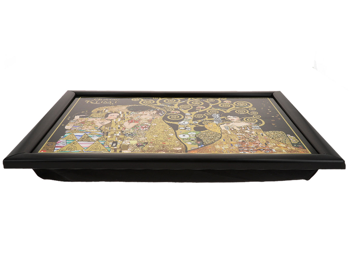 Βάση για laptop G. Klimt, Κολάζ (CARMANI), με δυνατότητα εξατομίκευσης με χάραξη, ιδανική για δώρο, διαστάσεις 30.5x40.5cm, κομψή και άνετη για εργασία στα γόνατα