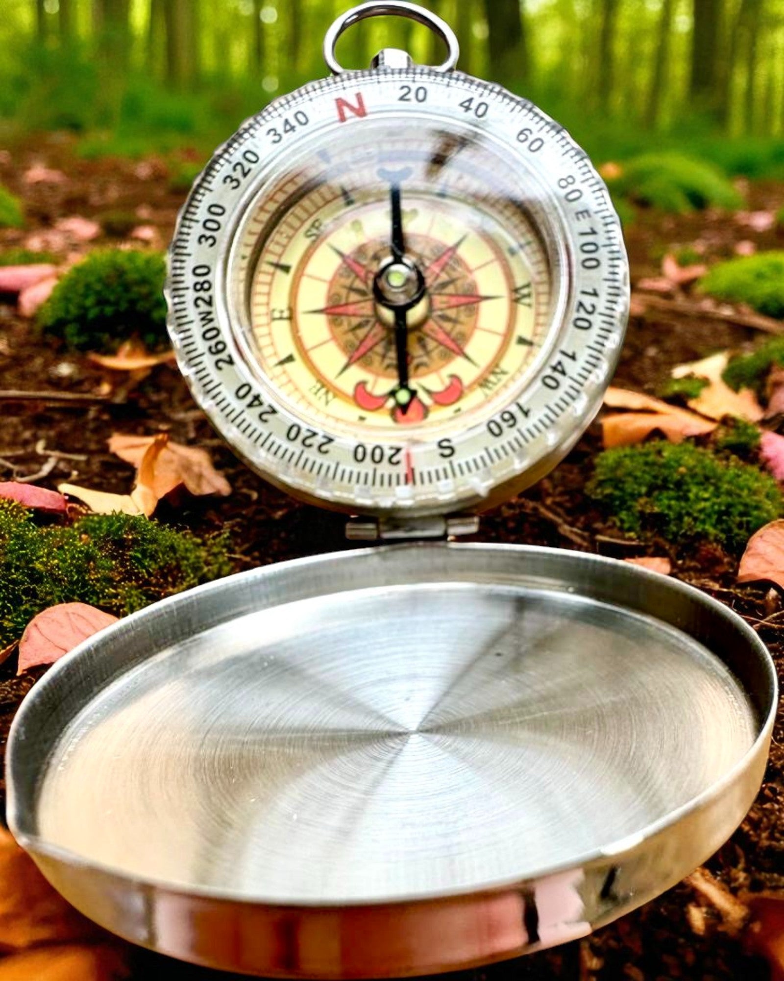 Αδιάβροχη Ορειχάλκινη Πυξίδα με Φωτεινό Εφέ - Απαραίτητο για Πεζοπορία και Κατασκήνωση, εξατομίκευση με χάραξη