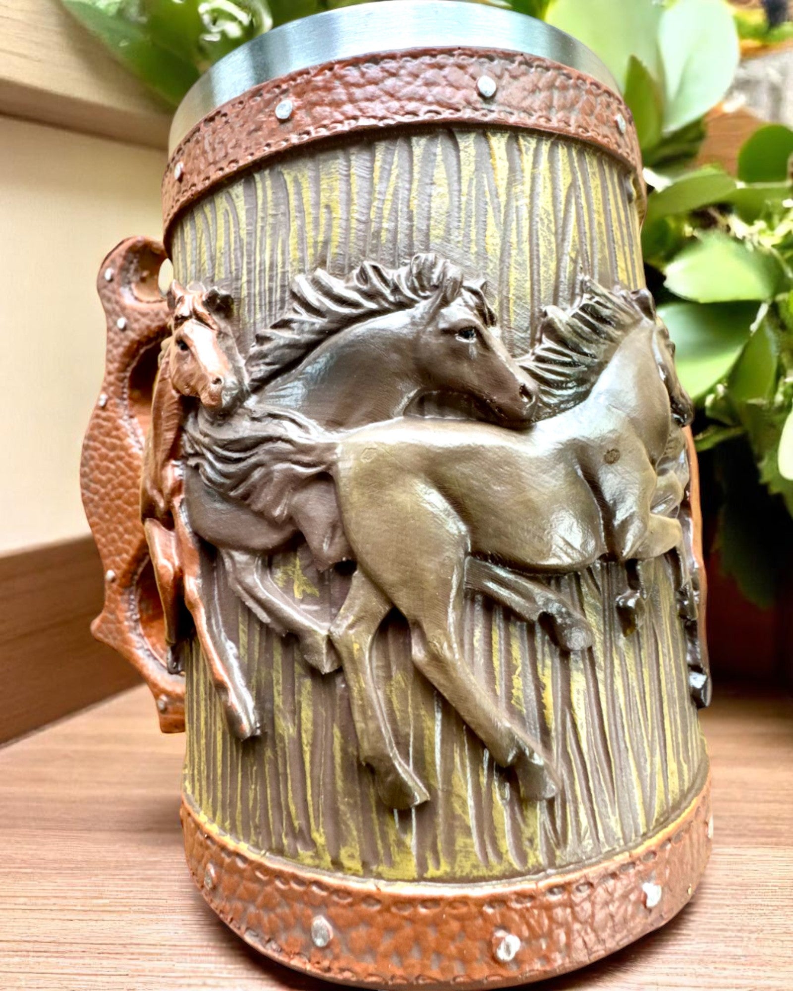 Kubek z Motywem Koni, 330 ml, możliwość personalizacji grawerem na prezent