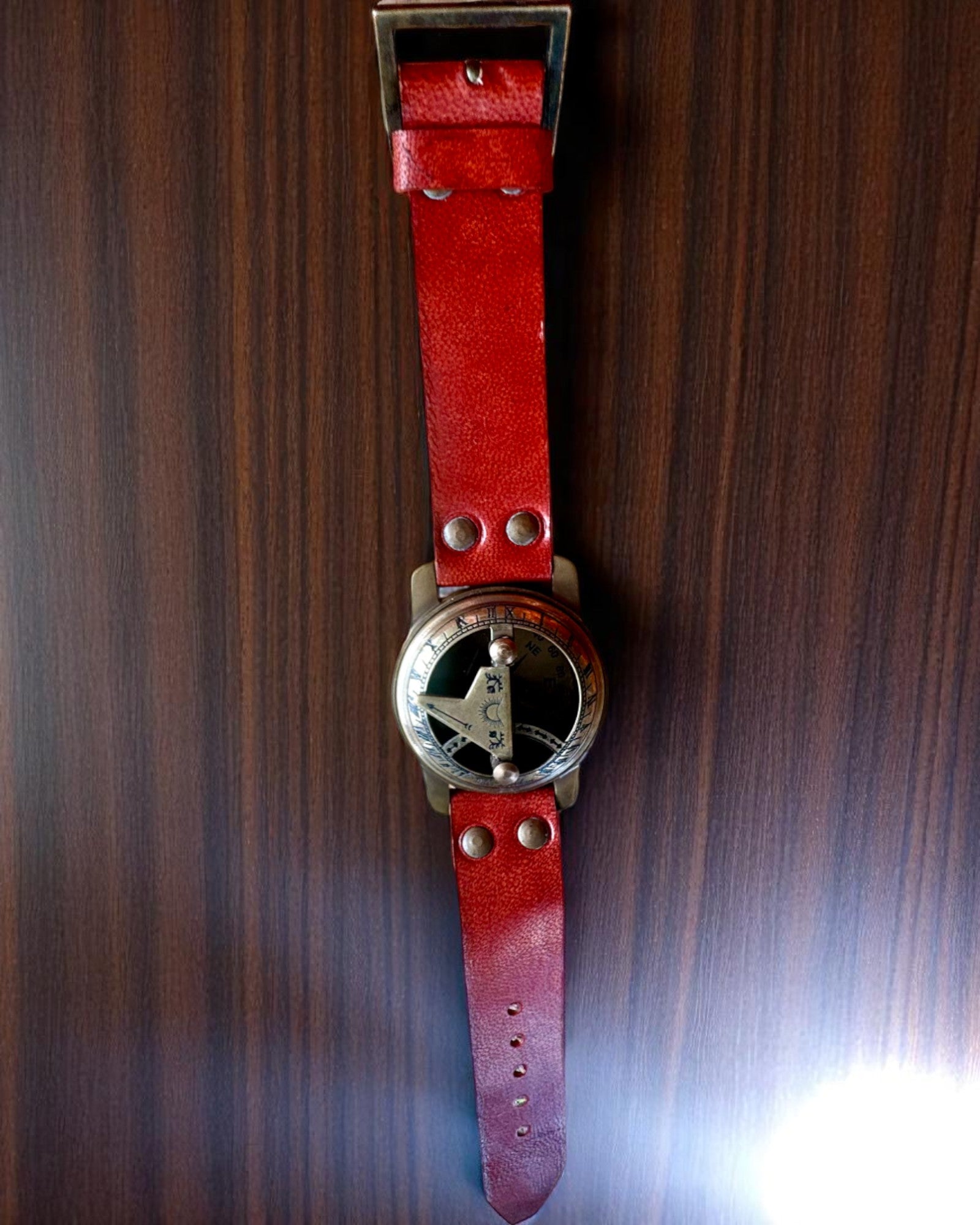 Ηλιακό Ρολόι με Πυξίδα - Χειροποίητο, Αυθεντική Χειροτεχνία, δυνατότητα χάραξης