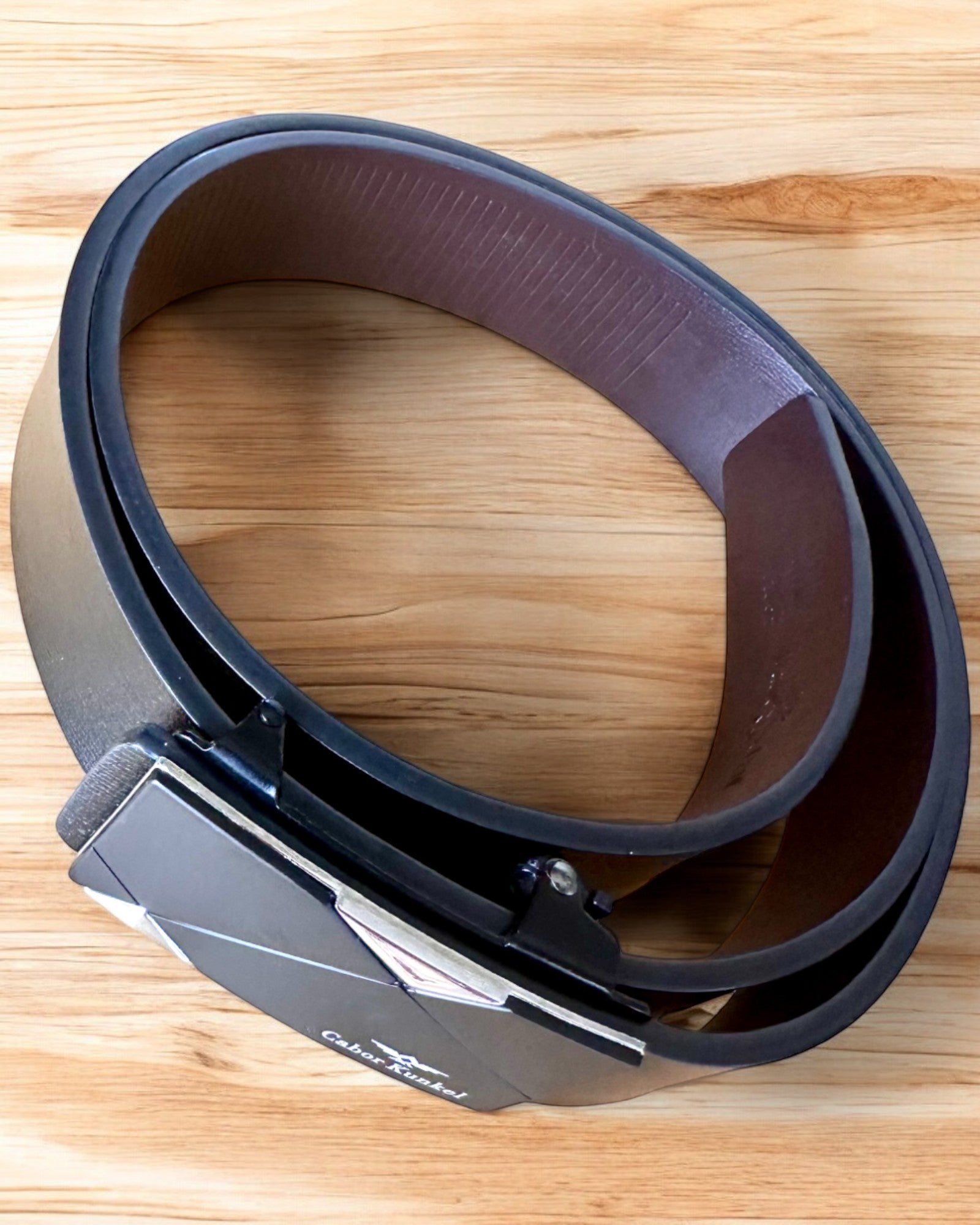 Ανδρική Μαύρη Ζώνη με Αυτόματη Πόρπη Cabor Kunkel, δυνατότητα εξατομίκευσης με χάραξη για δώρο