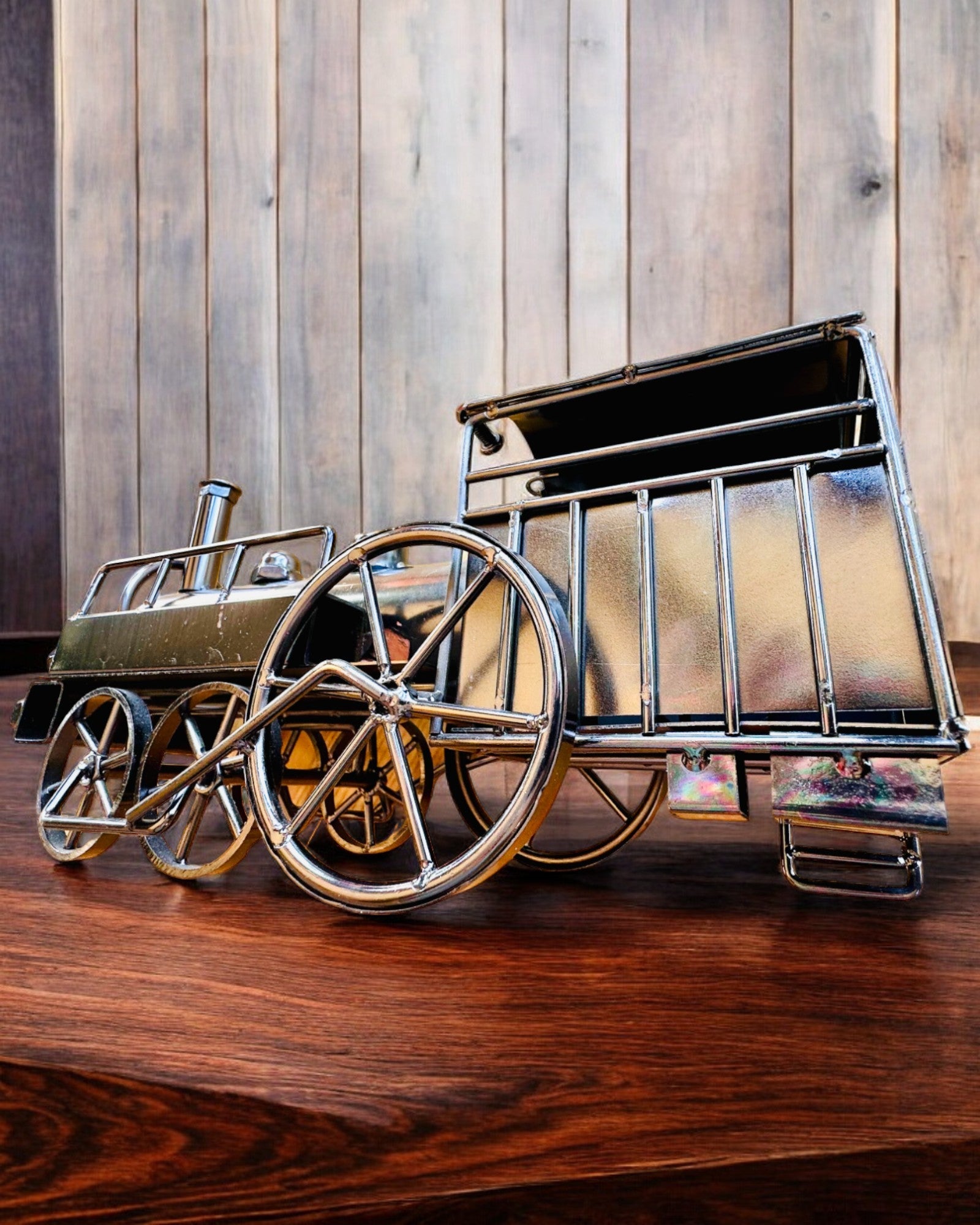 Λοκομοτίβα από σίδερο «Retro Express» – διακόσμηση, μοντέλο, χειροποίητη με δυνατότητα χάραξης για δώρο