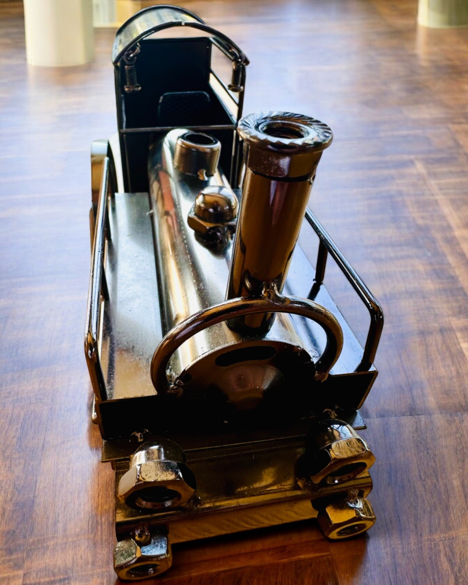 Λοκομοτίβα από σίδερο «Retro Express» – διακόσμηση, μοντέλο, χειροποίητη με δυνατότητα χάραξης για δώρο