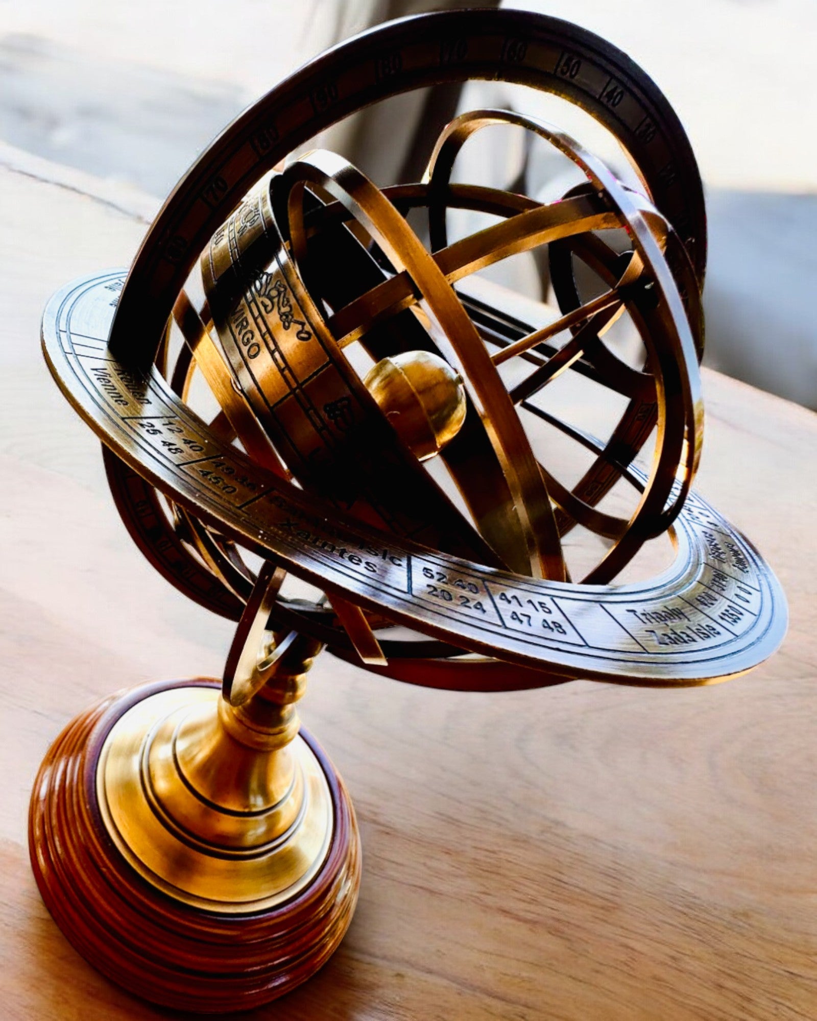 Astrolabium Artis 2 - 30 cm ύψος, Χειροποίητο με Επιλογή Χαρακτικής, διακόσμηση για το γραφείο, premium