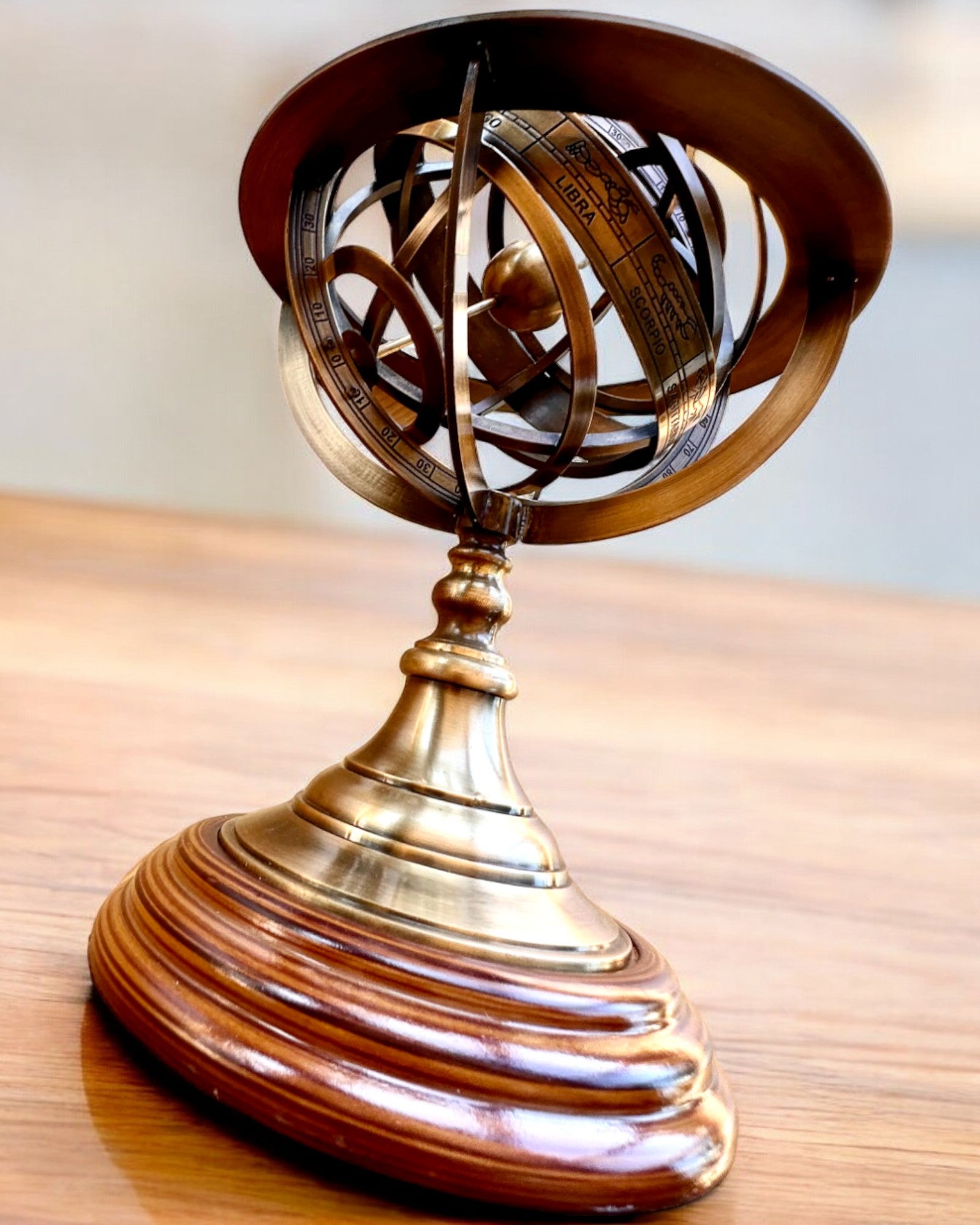 Astrolabium Artis 2 - 30 cm ύψος, Χειροποίητο με Επιλογή Χαρακτικής, διακόσμηση για το γραφείο, premium