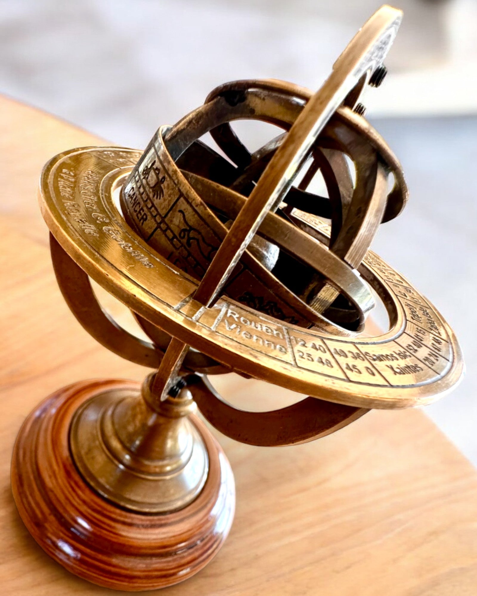 Astrolabium Artis 2 - 30 cm ύψος, Χειροποίητο με Επιλογή Χαρακτικής, διακόσμηση για το γραφείο, premium