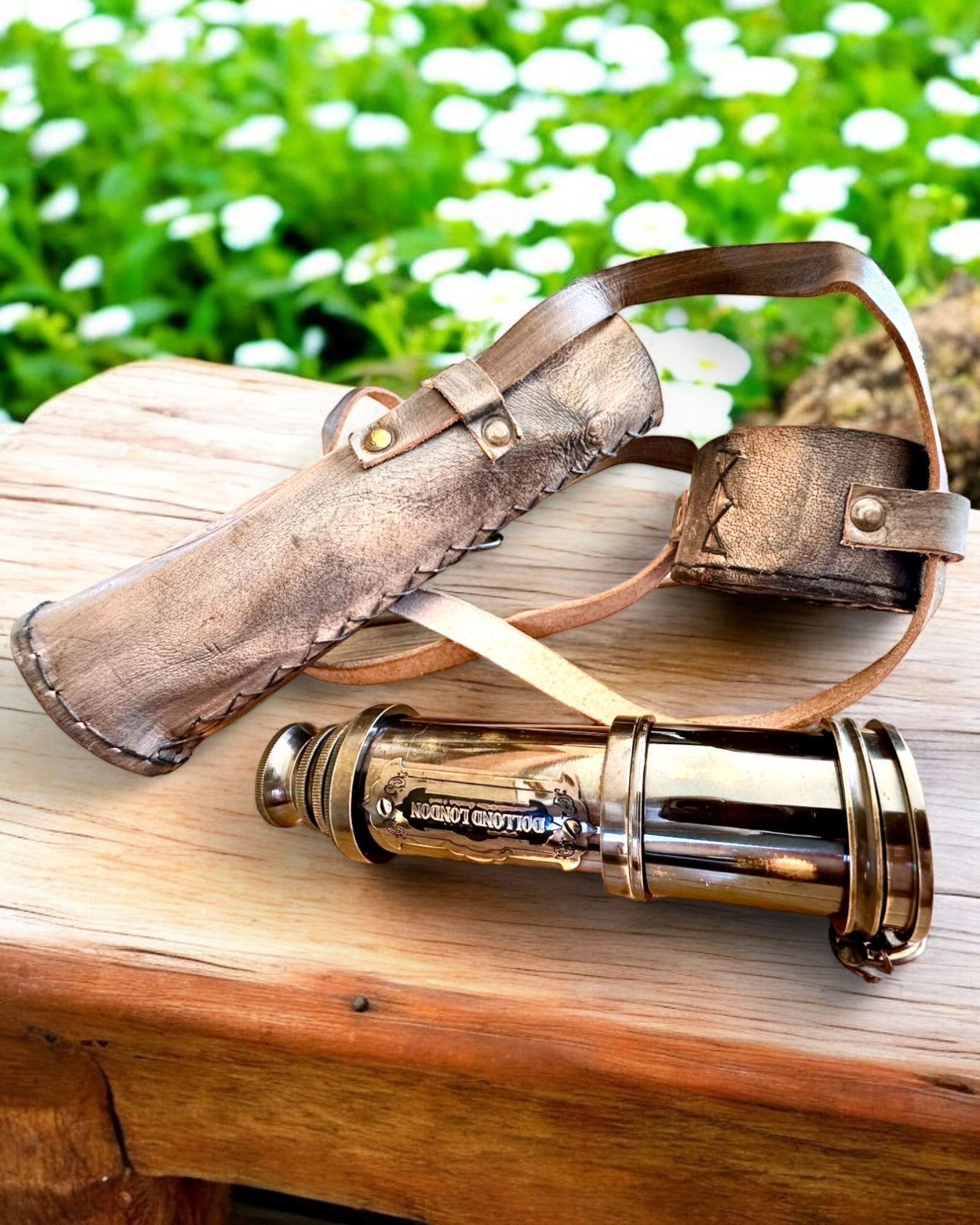 Πρίμιουμ Τηλεσκόπιο "Voyager" με Χαραγμένο Τηλεσκόπιο και Θήκη από Φυσικό Δέρμα, δυνατότητα εξατομίκευσης με χάραξη για δώρο