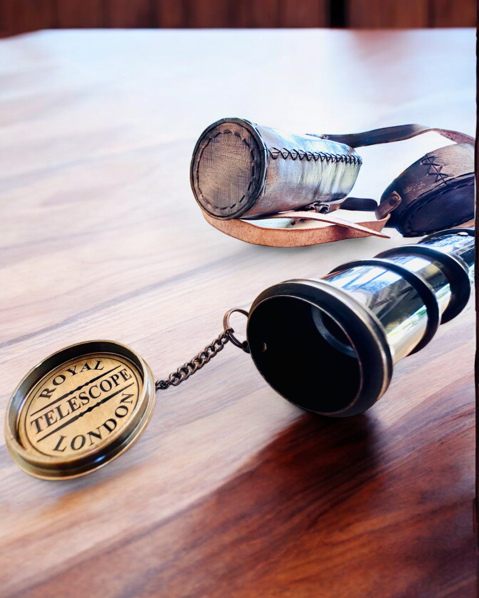 Πρίμιουμ Τηλεσκόπιο "Voyager" με Χαραγμένο Τηλεσκόπιο και Θήκη από Φυσικό Δέρμα, δυνατότητα εξατομίκευσης με χάραξη για δώρο