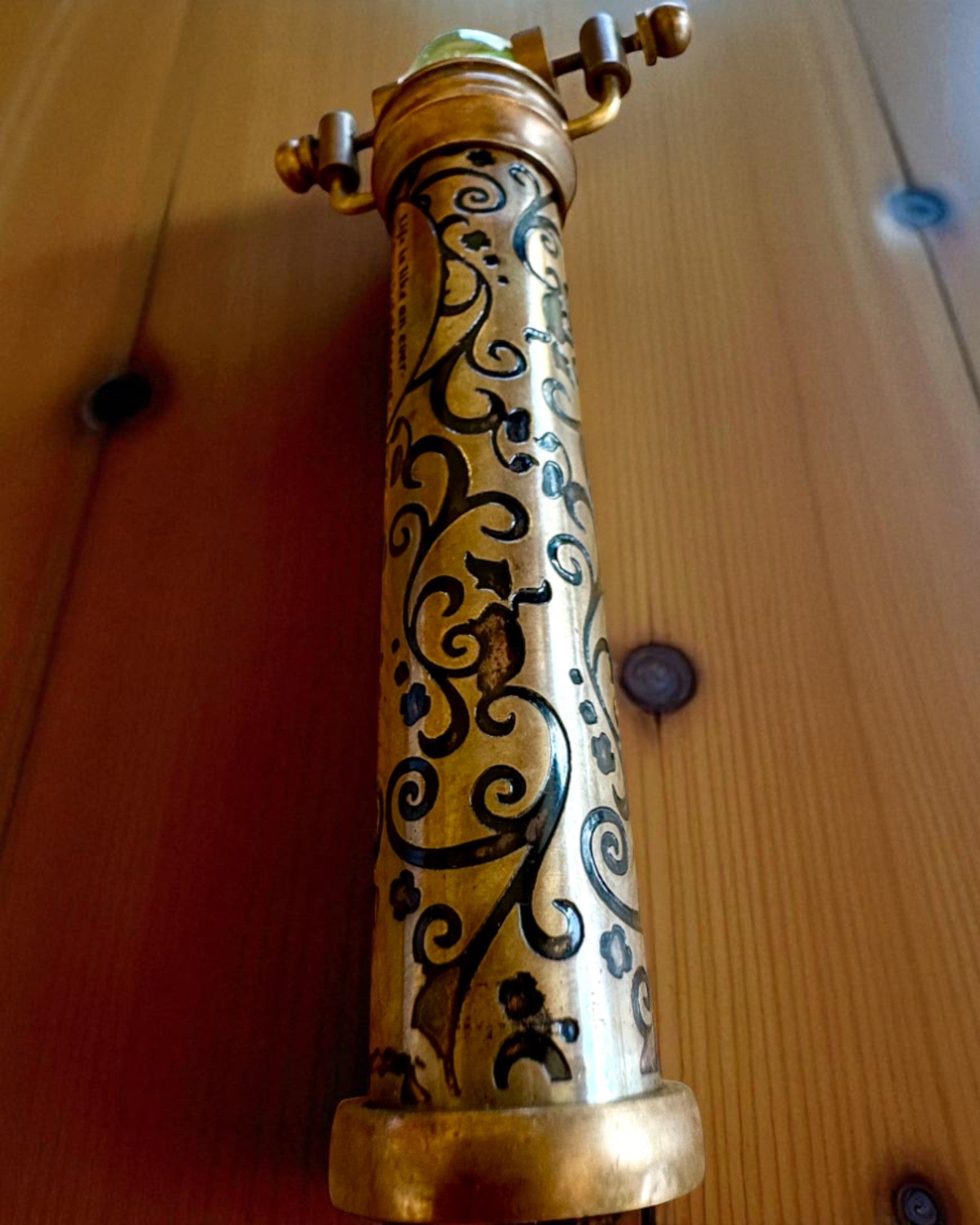 Καλειδοσκόπιο Vintage «Emerald Dreams», 15 cm – χειροποίητο, δυνατότητα εξατομίκευσης με χάραξη για δώρο