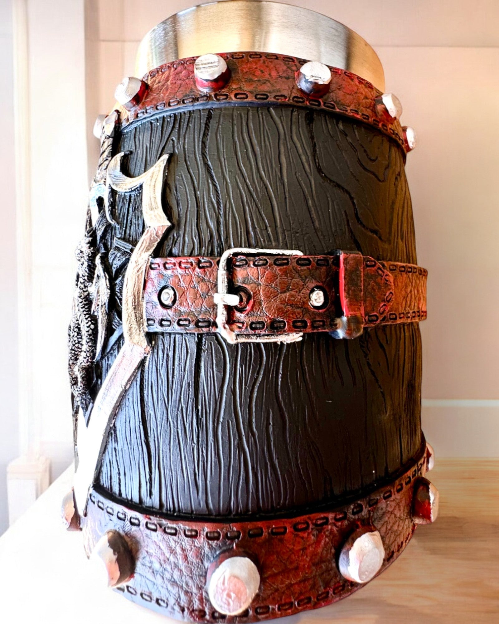 Μαύρη Κούπα του Πολεμιστή Δράκου με Δυνατότητα Χάραξης για δώρο, χωρητικότητα 600 ml