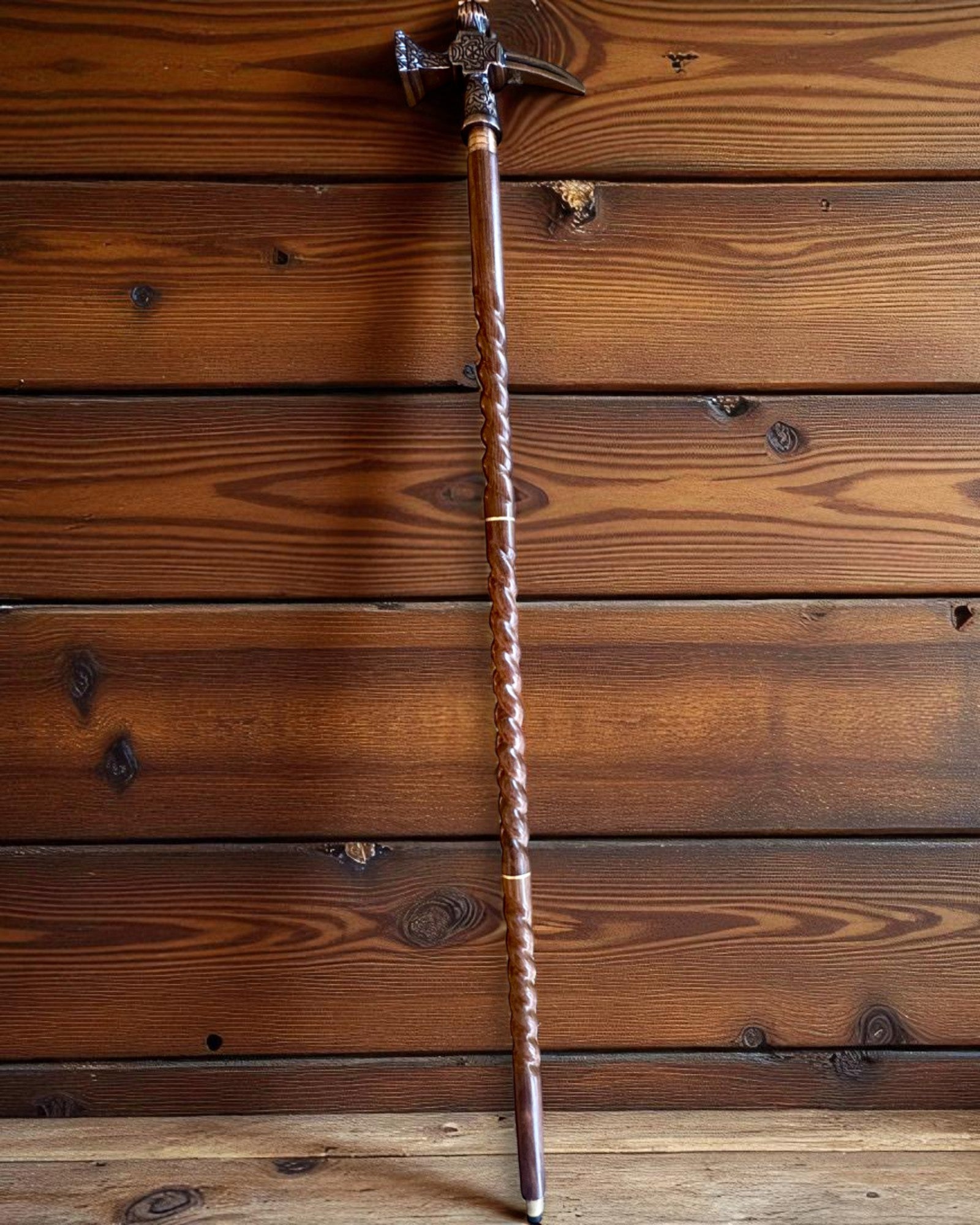 Laska Spacerowa - WIKING z głowicą w formie młota bojowego, możliwość personalizacji grawerem na prezent