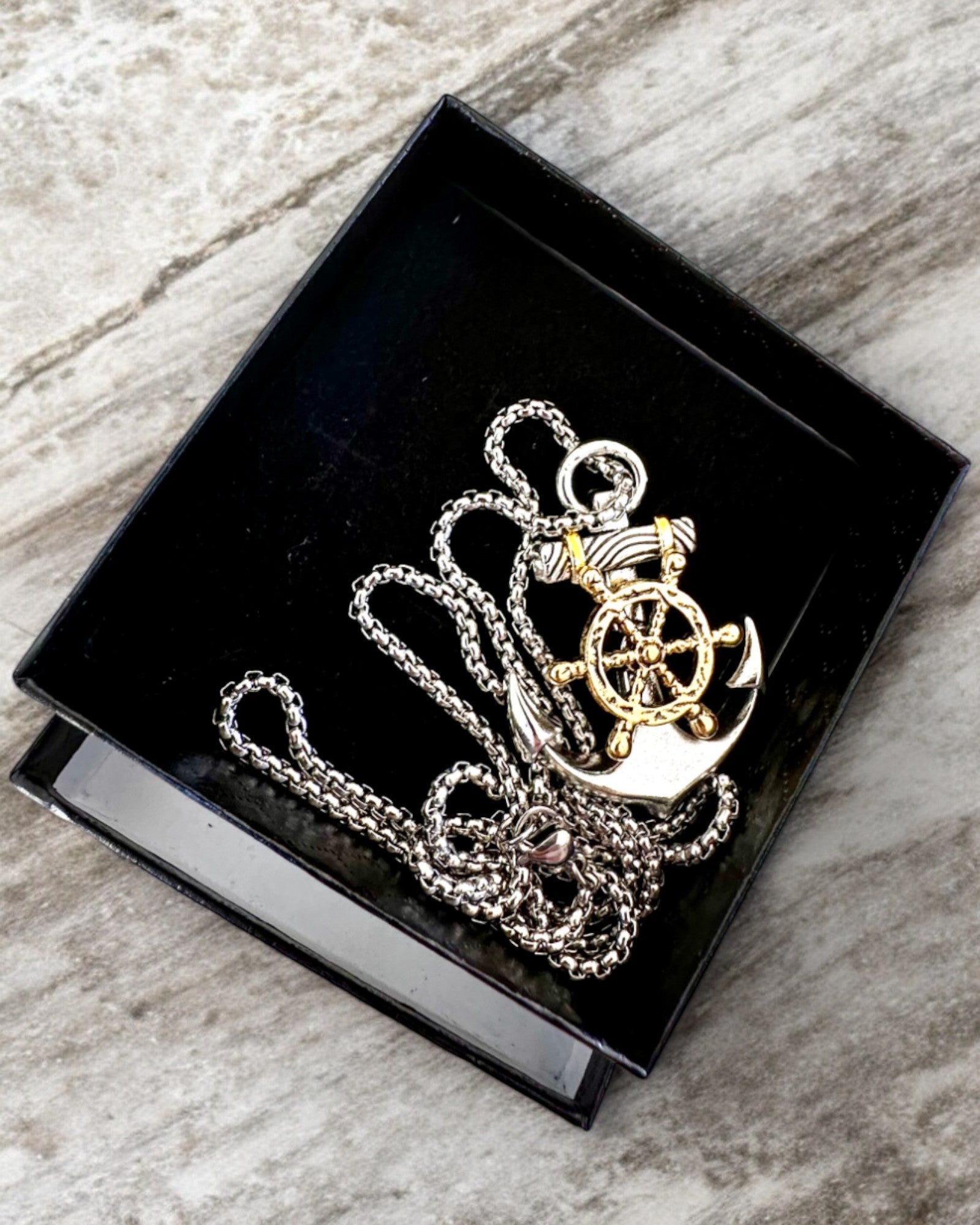 Φυλαχτό Θαλάσσια Άγκυρα Καπετάνιου, κολιέ με επιλογή χάραξης για δώρο