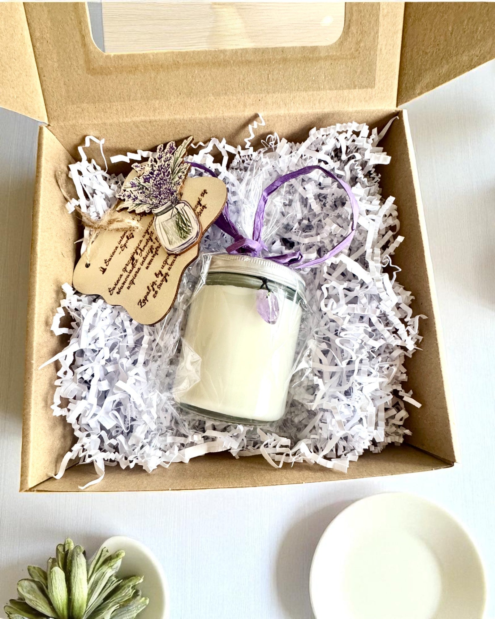 Σόγινο κερί πρόθεσης Αμέθυστος – ηρεμία, αρμονία και καθαρισμός, 250 ml, δυνατότητα εξατομίκευσης για δώρο