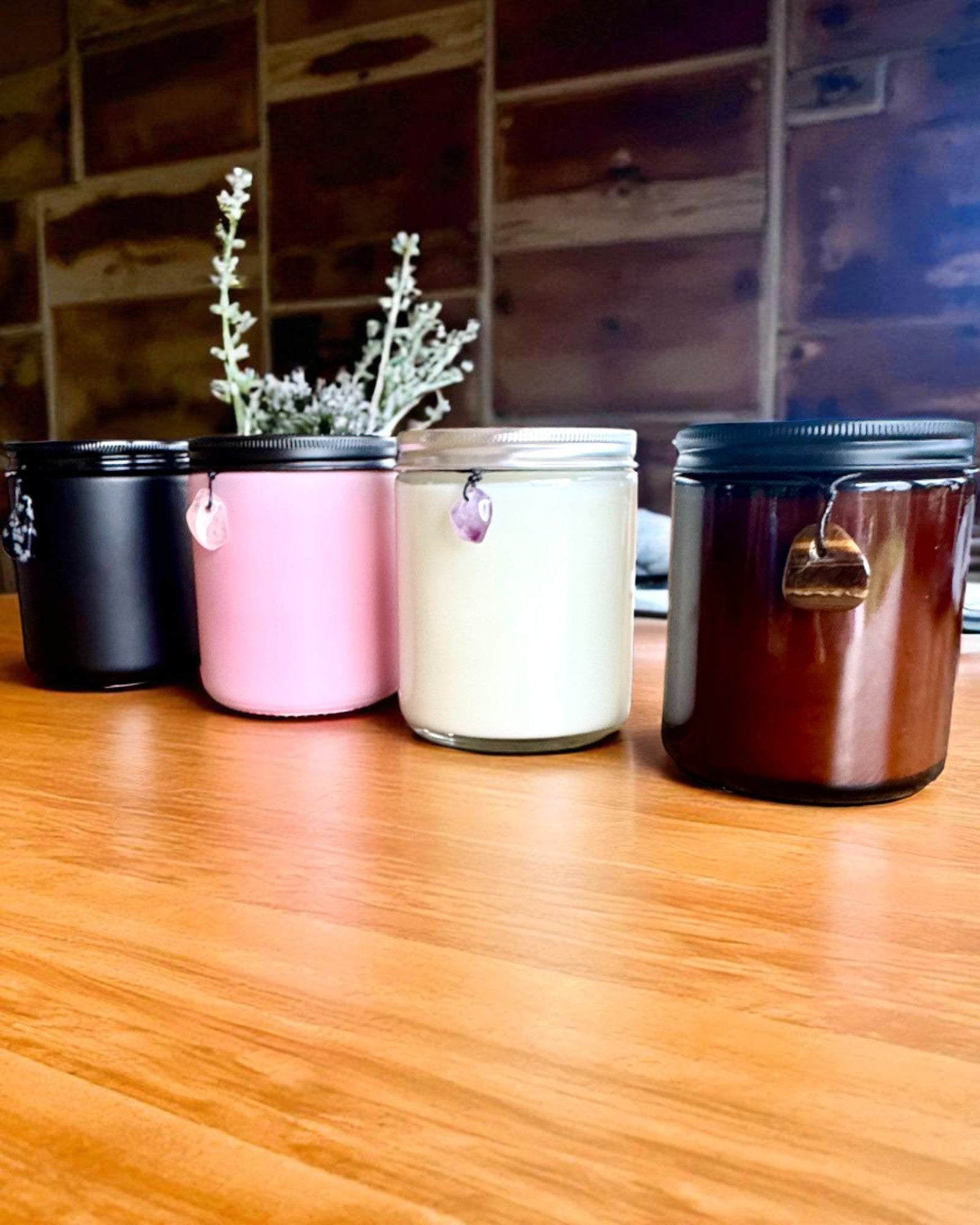 Świeca sojowa intencyjna Ametyst – spokój, harmonia i oczyszczenie, 250 ml, możliwość personalizacji na prezent