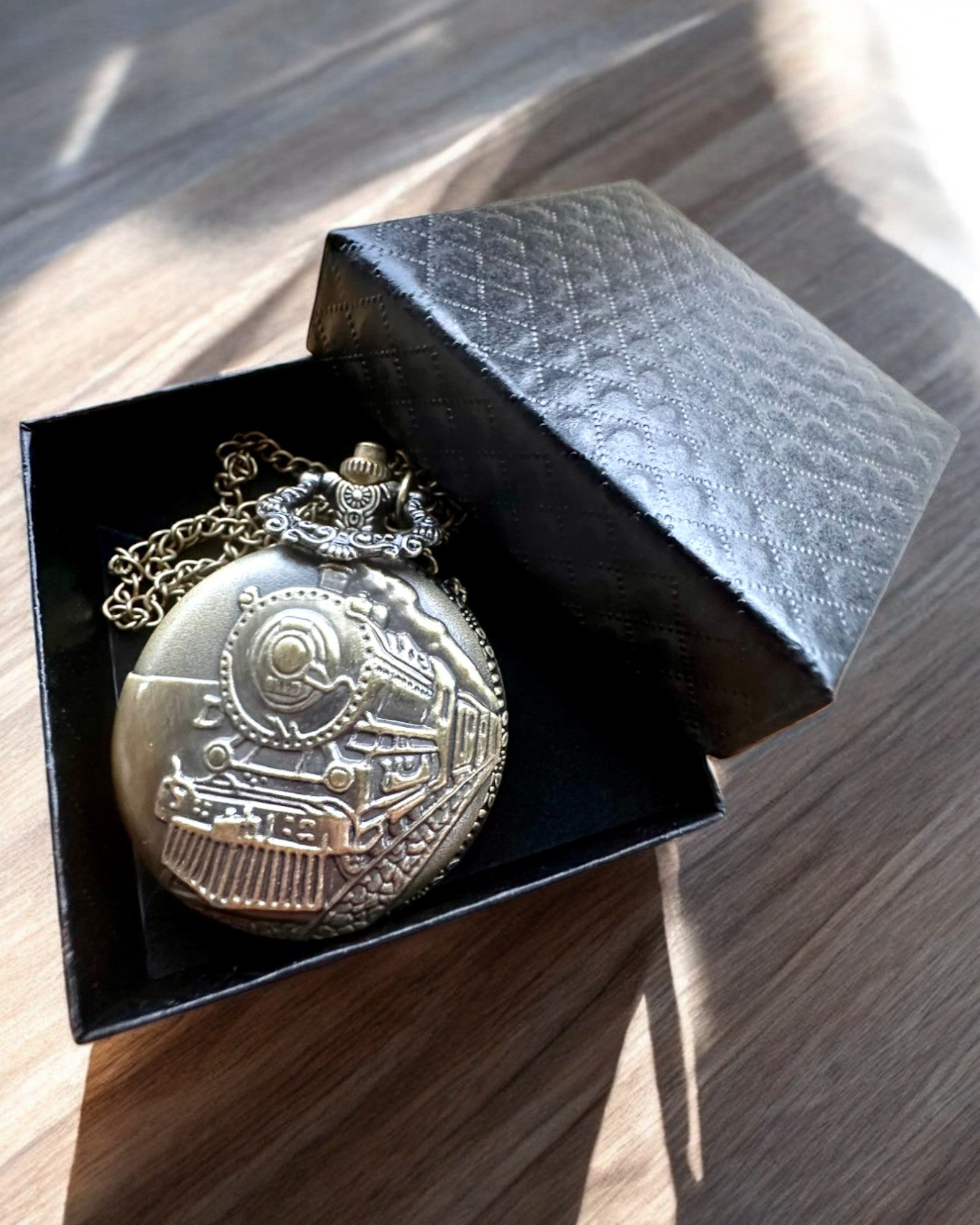 Τσέπη ρολόι Λοκομοτίβα του Χρόνου με χάραξη, για δώρο, θέμα τρένου