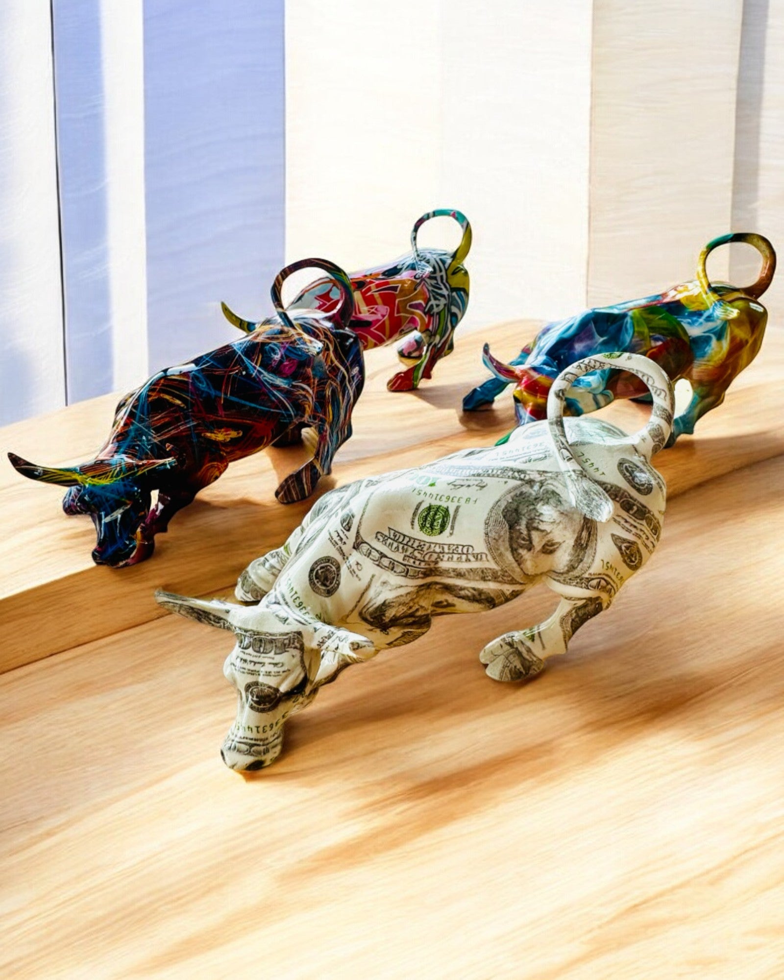 Διακοσμητικό Γλυπτό Ταύρος "BullArt" – Μοναδική Τέχνη με Δυνατότητα Χαρακτικής - 4 χρωματικές παραλλαγές, για εξατομικευμένο δώρο