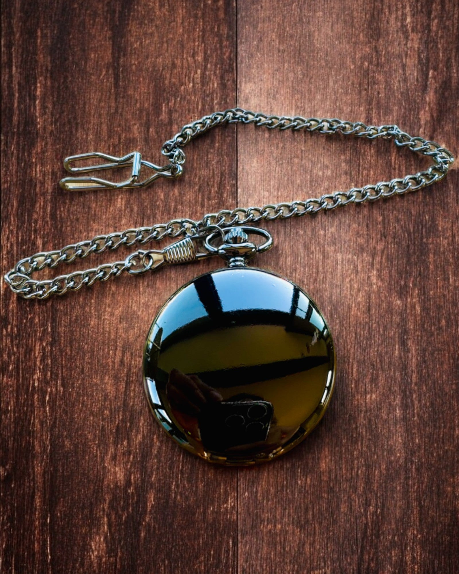 Κλασικό Ρολόι Τσέπης με Ρωμαϊκούς Αριθμούς και Αλυσίδα, Χαλαζιακό, Μαύρη Λάμψη - χρώμα μαύρο