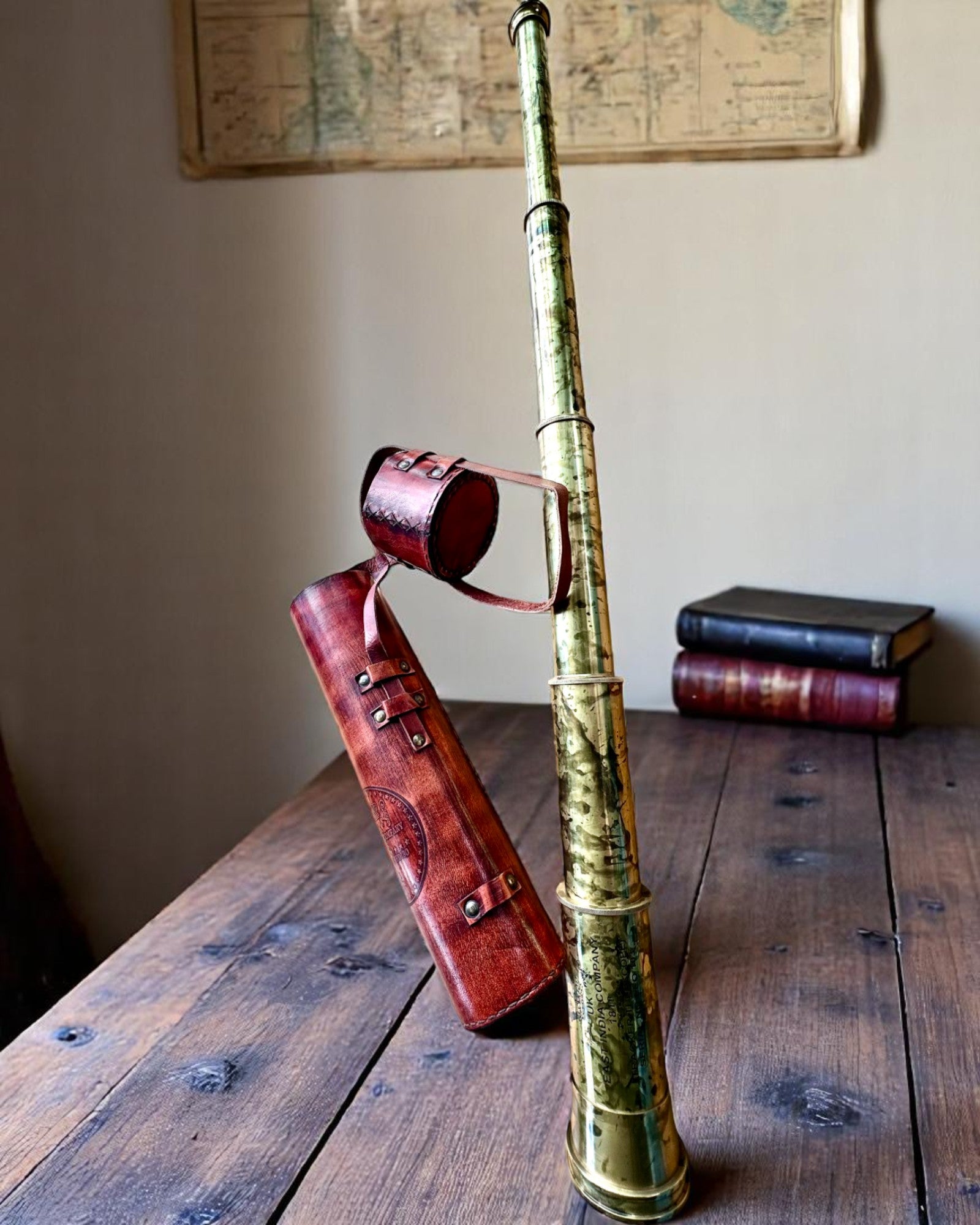 Βασιλική Διόπτρα "Voyager 1818" – Αποκλειστική, Ορειχάλκινη, 83 εκ., χειροποίητη, θήκη από Γνήσιο Δέρμα – Συλλεκτική Έκδοση, εξατομίκευση με χάραξη για δώρο