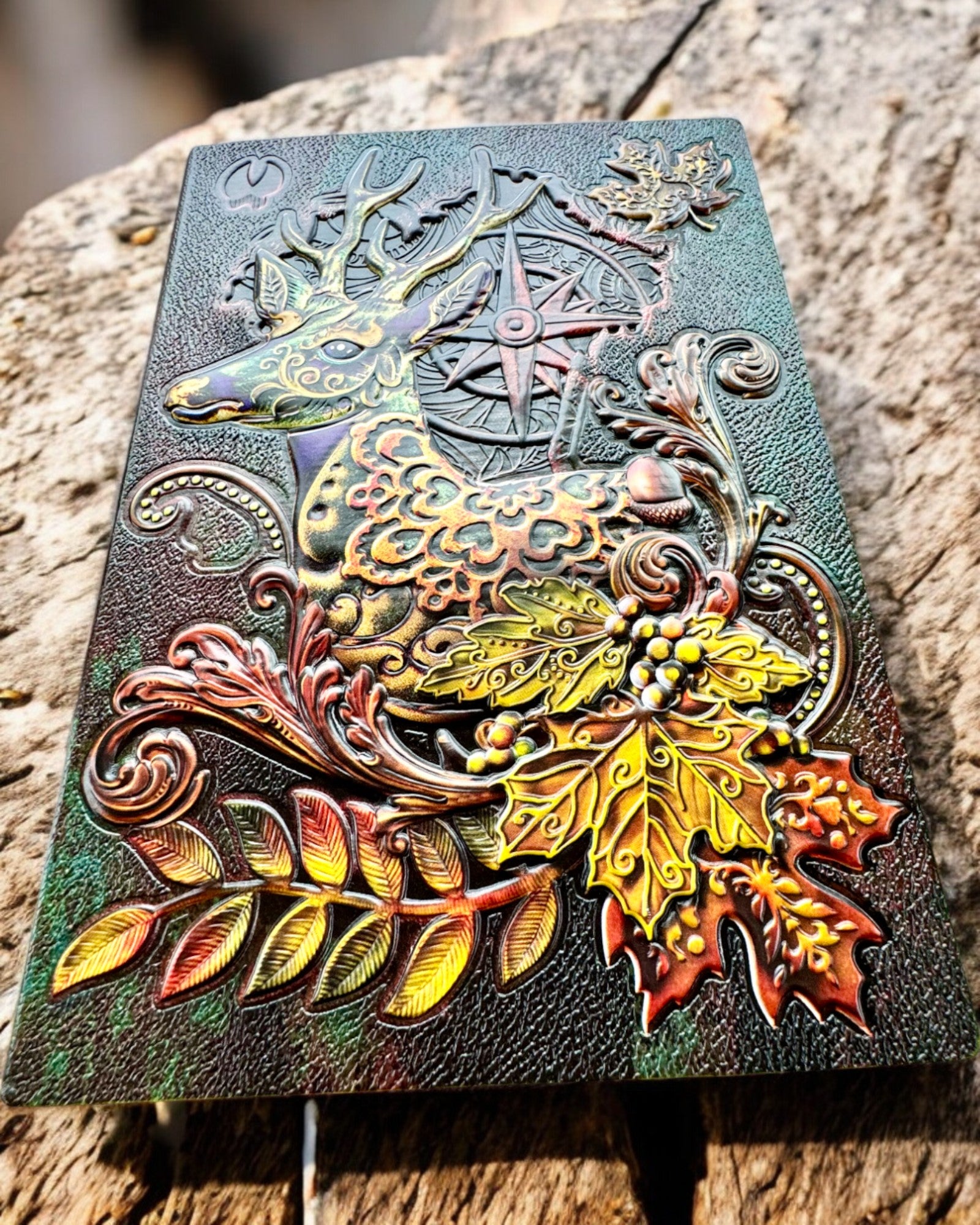 Σημειωματάριο με Μοτίβο Ελαφιού, A5 - εξατομίκευση με χάραξη για δώρο