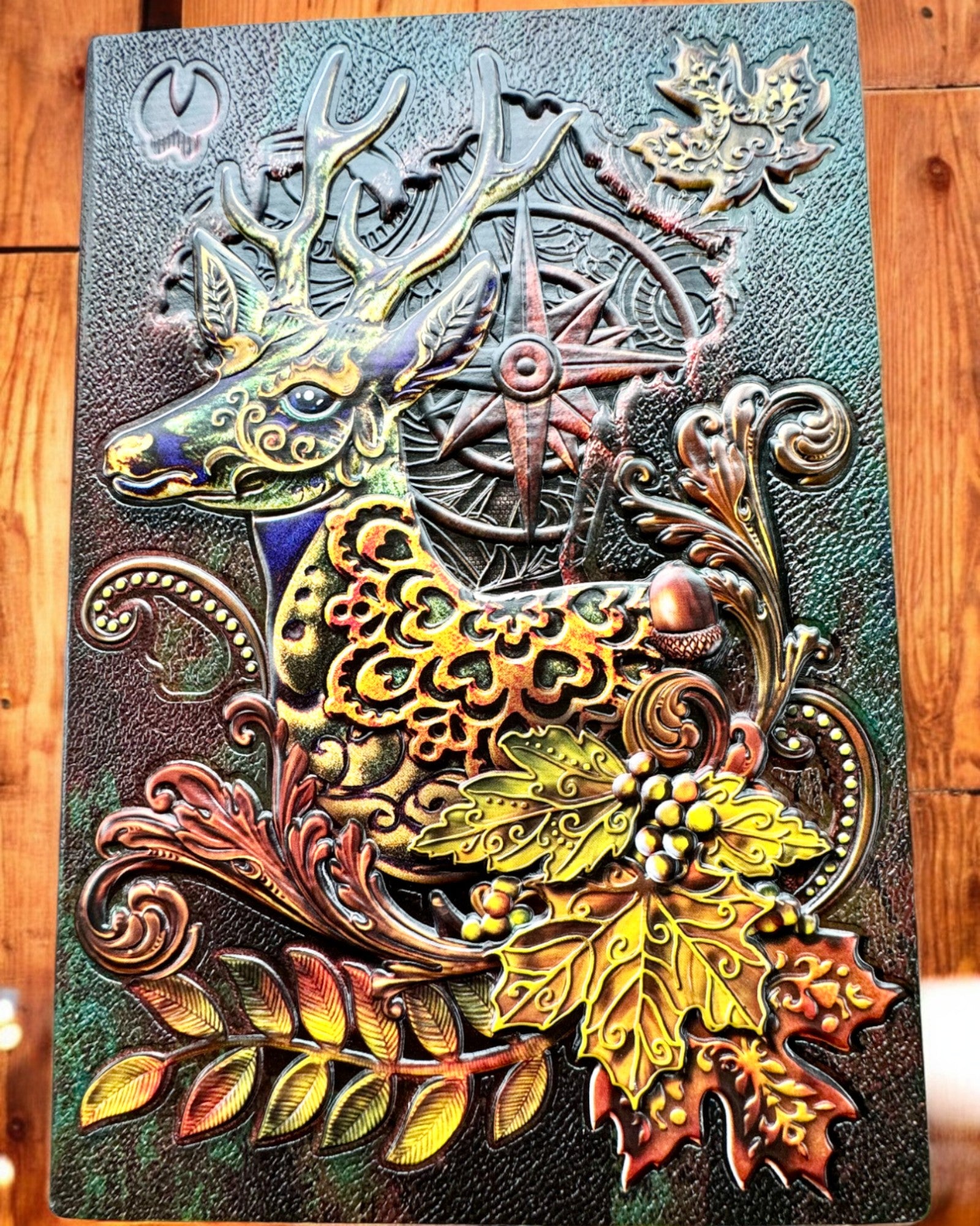 Σημειωματάριο με Μοτίβο Ελαφιού, A5 - εξατομίκευση με χάραξη για δώρο