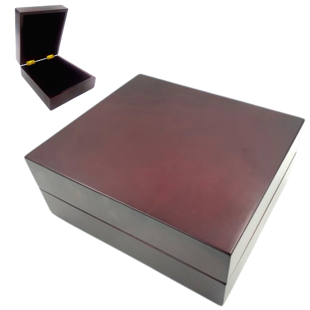 Drewniane Pudełko Prezentowe 14 x 16 x 6,7 cm na Prezent z Filcową Wkładką - D349