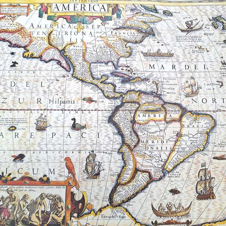 Mapa Ameryki 1628r. - J. Hondius Reprint - M1628