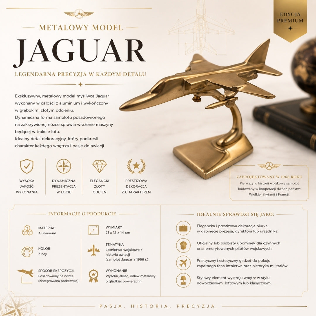 Metalowy Model Myśliwca Jaguar Samolot Prezent dla Pilota – JAG