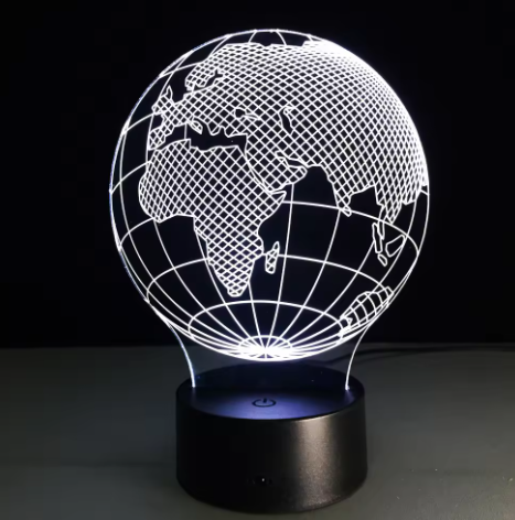Lampka LED - Globus - 7 różnych kolorów - USB - P108