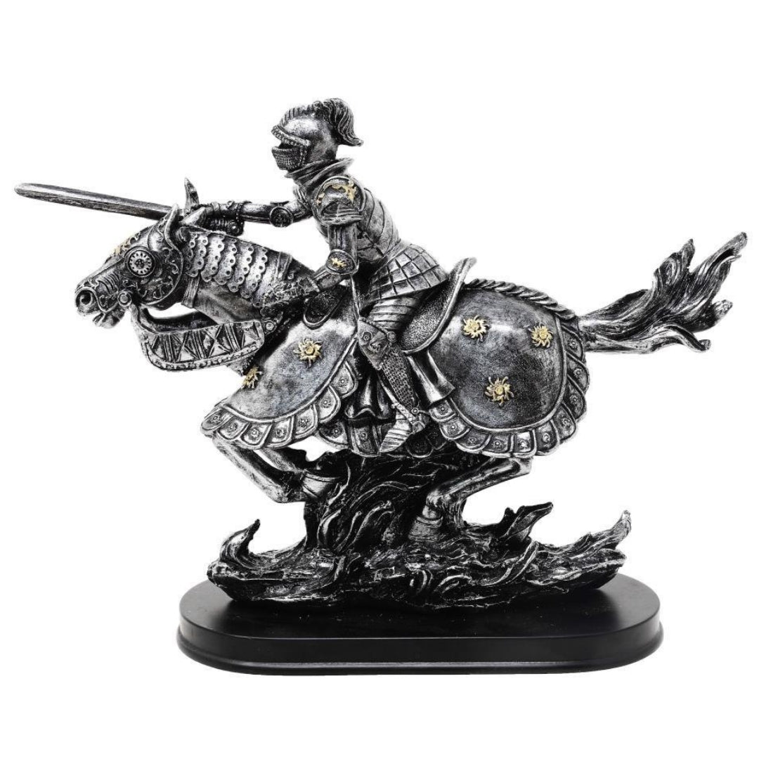 Figurka Rycerz na Koniu 31cm – polyresin ręcznie malowana – MC-23152