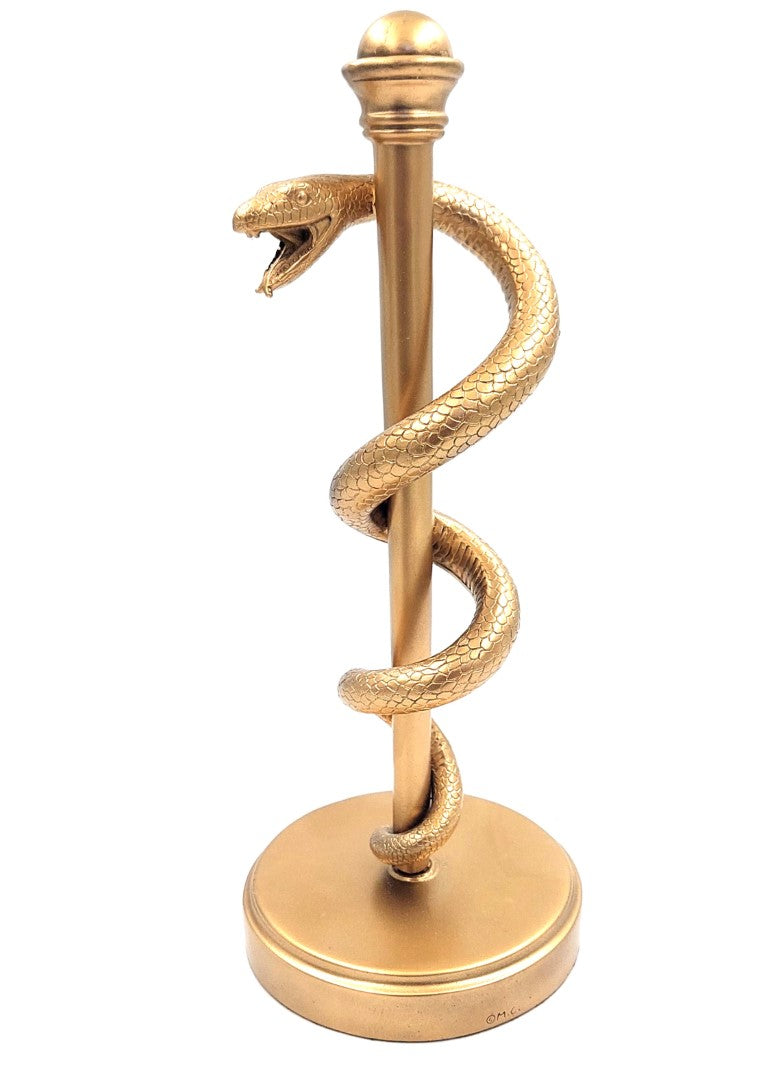 Laska Eskulapa Złota 30cm - Prezent Dla Lekarza Żywica - MC-9634G