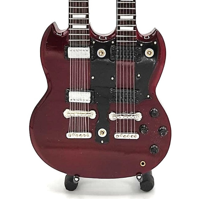 Mini gitara w stylu Led Zeppelin - Jimmy Page - Double Neck MGT-2059