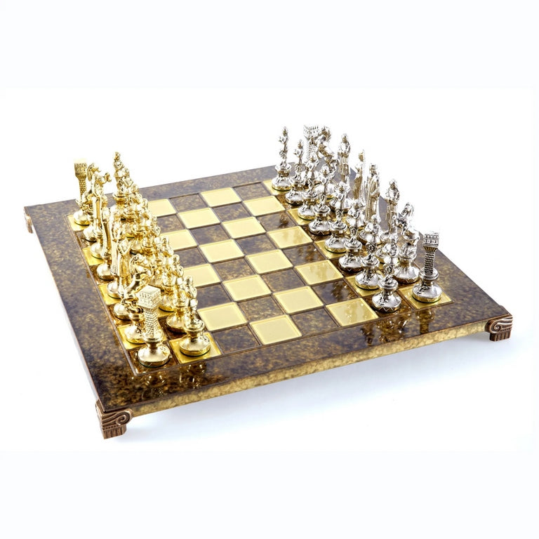 Duże Ekskluzywne Szachy – 36x36 cm – Złoto-srebrne - Renesans S9BRGS