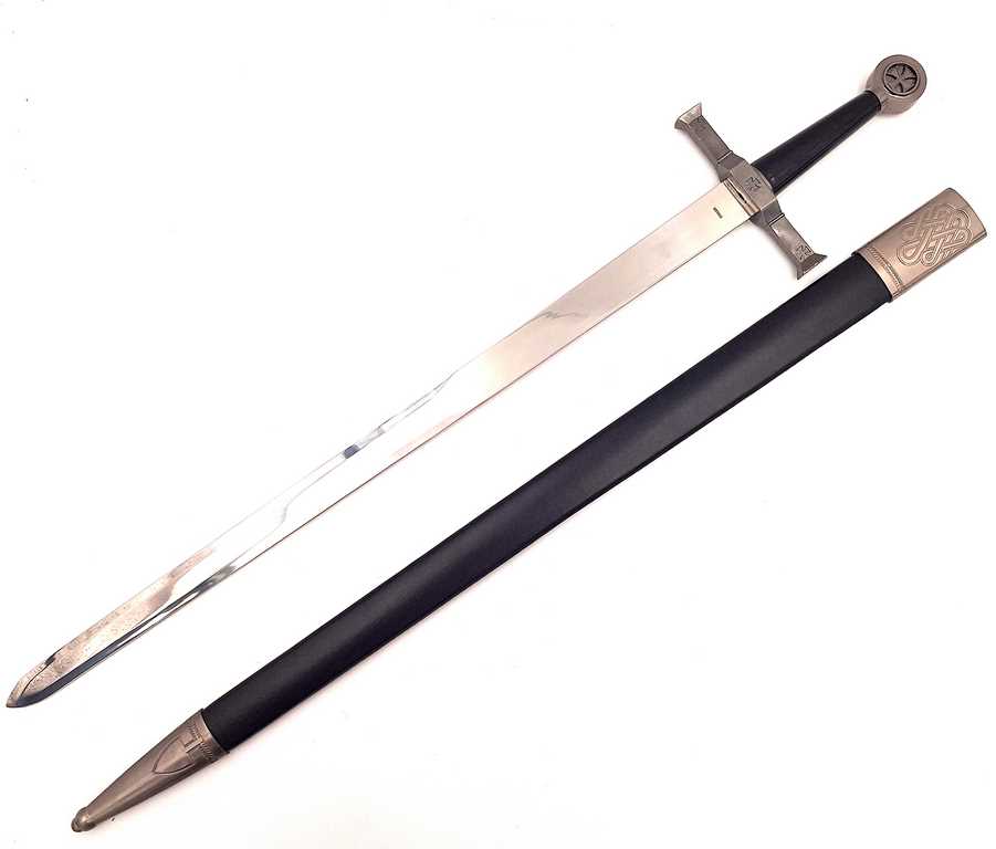 Stalowy Miecz Rycerski 84 cm w Pochwie - Replika - SW-114
