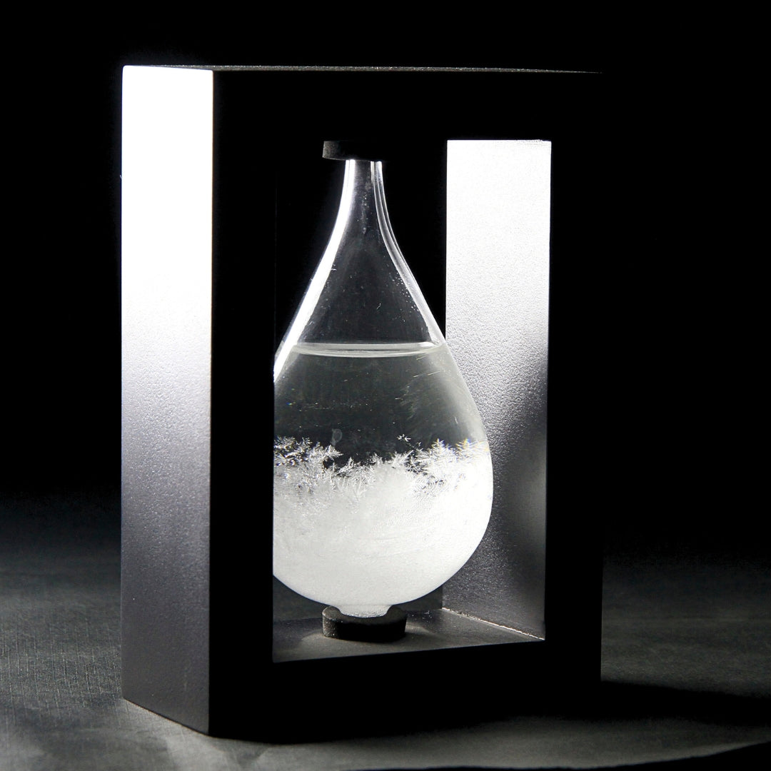 Barometr Burzowy Fitzroya w Oprawie Drewnianej - Kropla Storm Glass – BAW1