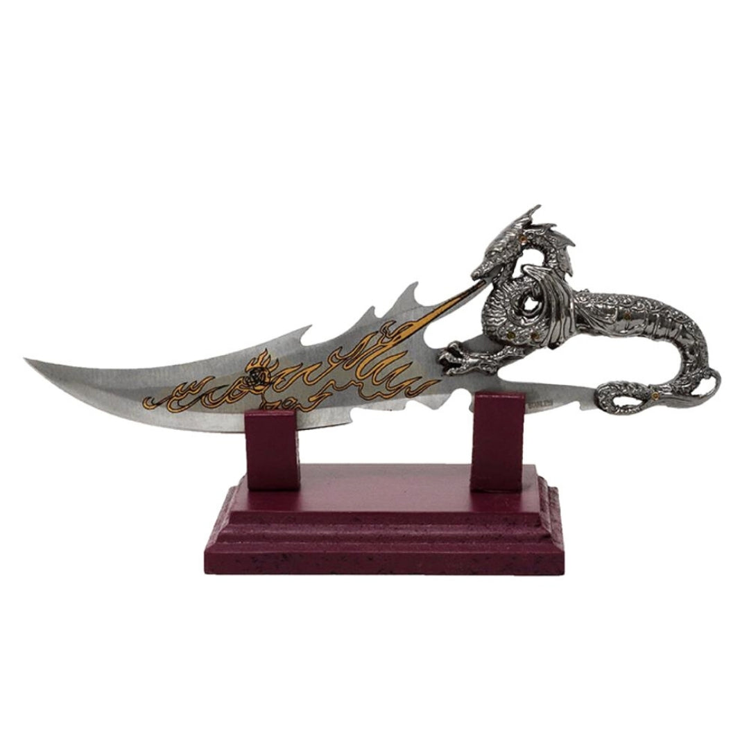 Sztylet dekoracyjny smok na podstawie 19 cm - fantasy - stal nierdzewna – SW-185