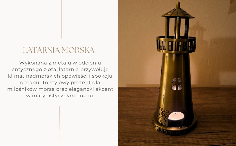 Figurka Latarnia Morska Świecznik na Tealight 18cm - LT