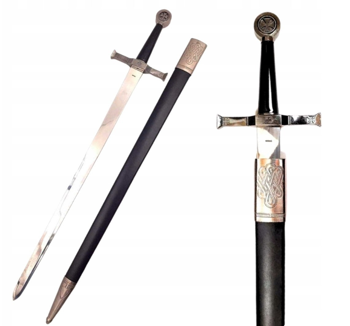 Stalowy Miecz Rycerski 84 cm w Pochwie - Replika - SW-114