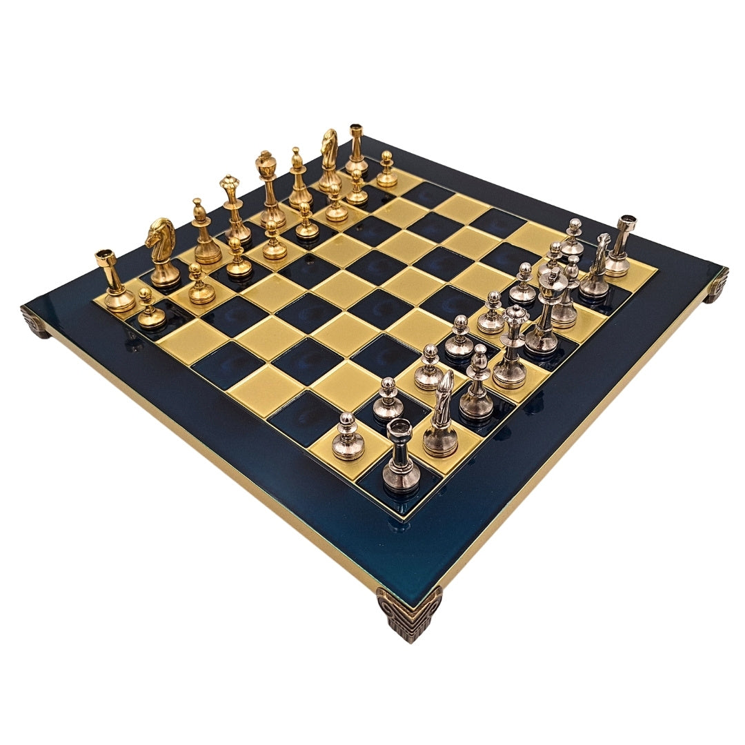 Ekskluzywne, Duże Klasyczne Szachy Metalowe Stauton - 36x36 cm - S34