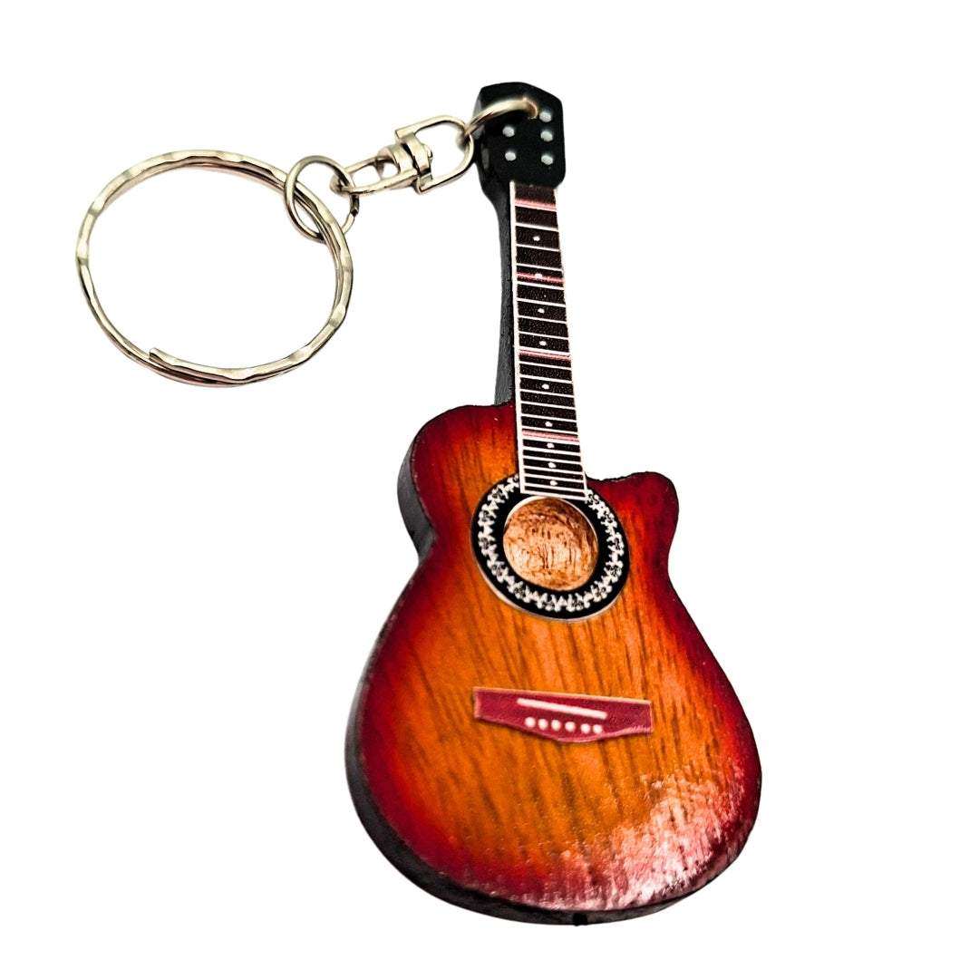 Drewniany Brelok Gitara Akustyczna - Prezent dla Muzyka – SGK-0413
