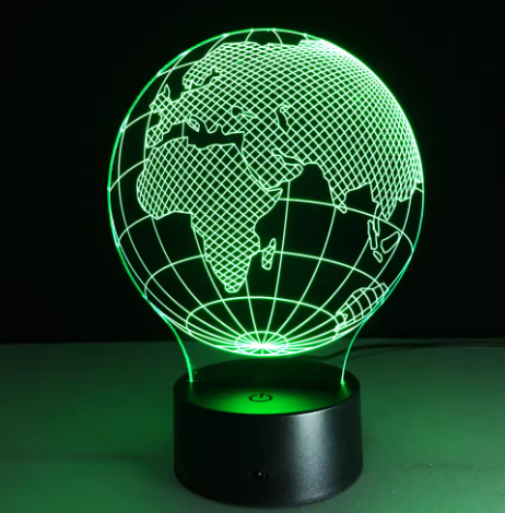 Lampka LED - Globus - 7 różnych kolorów - USB - P108