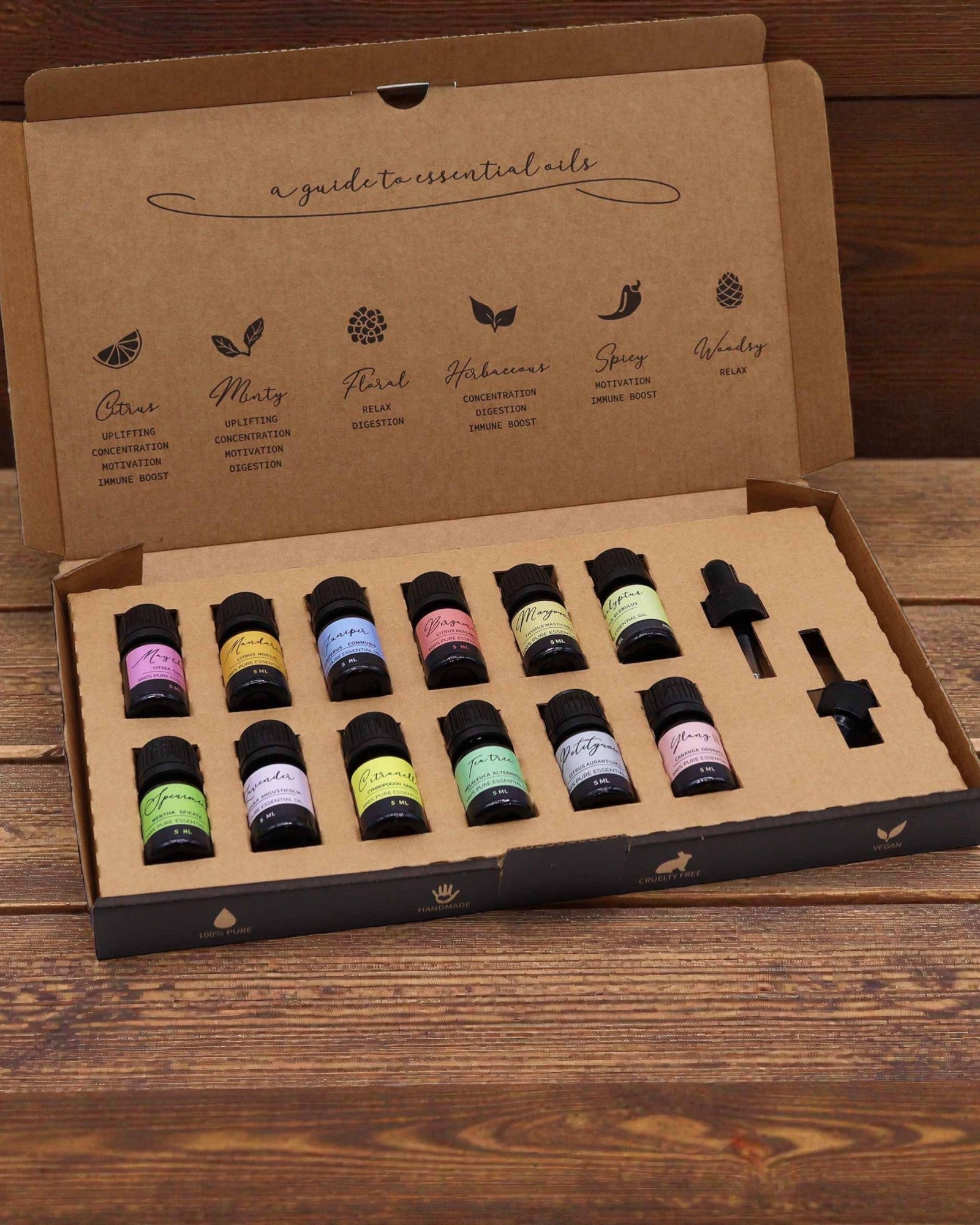 Ανοιξιάτικο Ξύπνημα της Φύσης – Πολυτελές σύνολο 12 αιθέριων ελαίων 5 ml με πιπέτες