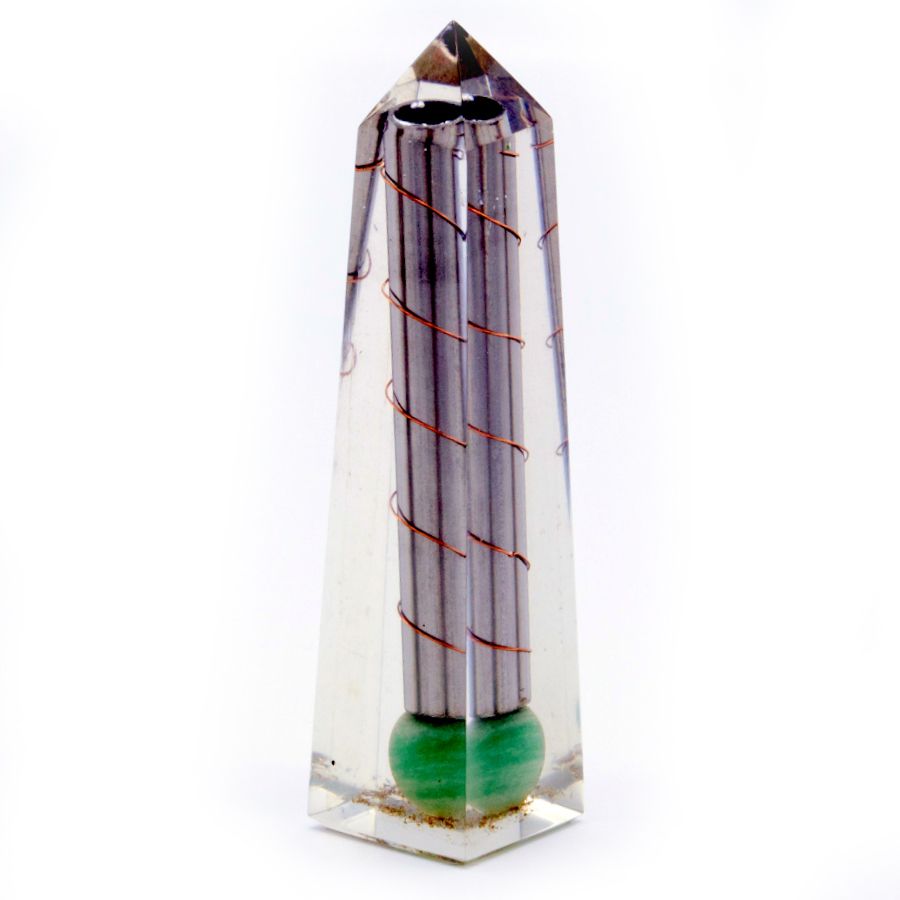 Orgonitowy Obelisk Mocy z Zielonym Awenturynem