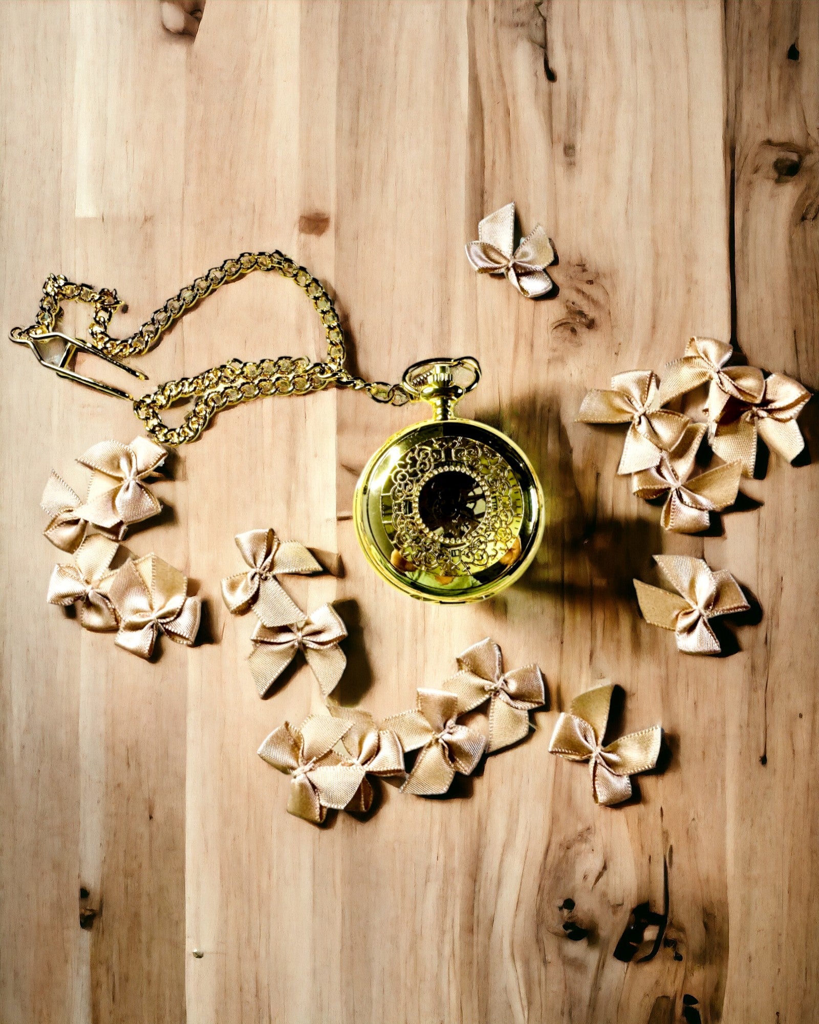 Ρετρό Σκαλιστό Ρολόι Τσέπης με Χειροκίνητο Μηχανισμό, χρώμα Χρυσό με Ρωμαϊκή Κλίμακα και Φωτεινό Καντράν, Στυλ Vintage