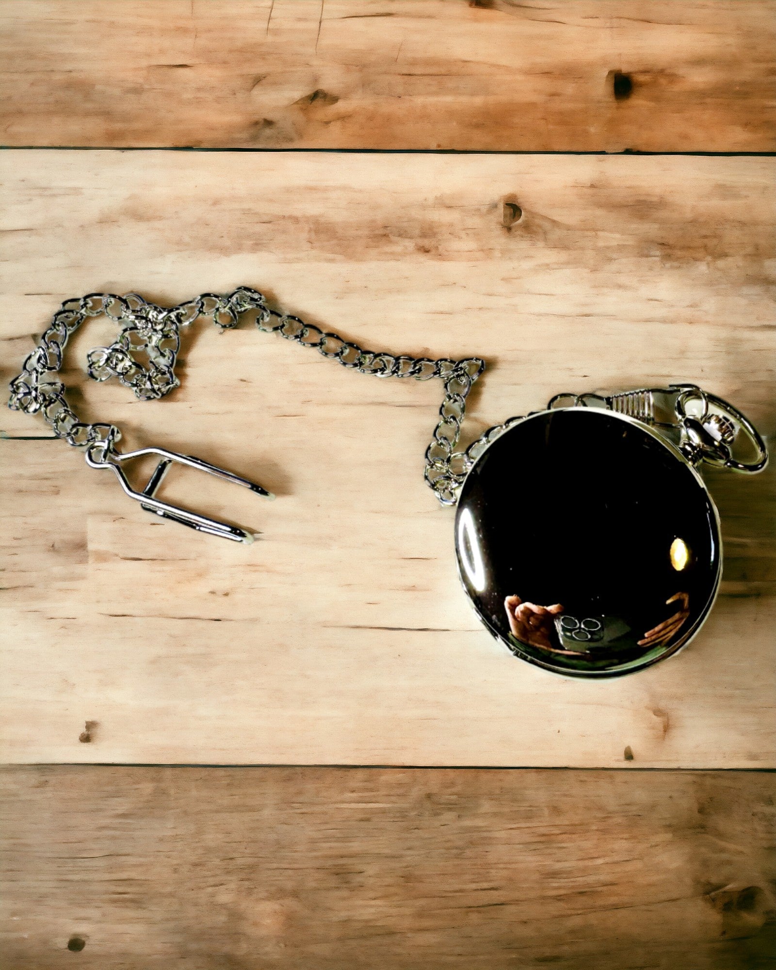 Κλασικό Ρολόι Τσέπης με Ρωμαϊκούς Αριθμούς και Αλυσίδα, Χαλαζιακό, Ατσάλινη Λάμψη - ασημί χρώμα