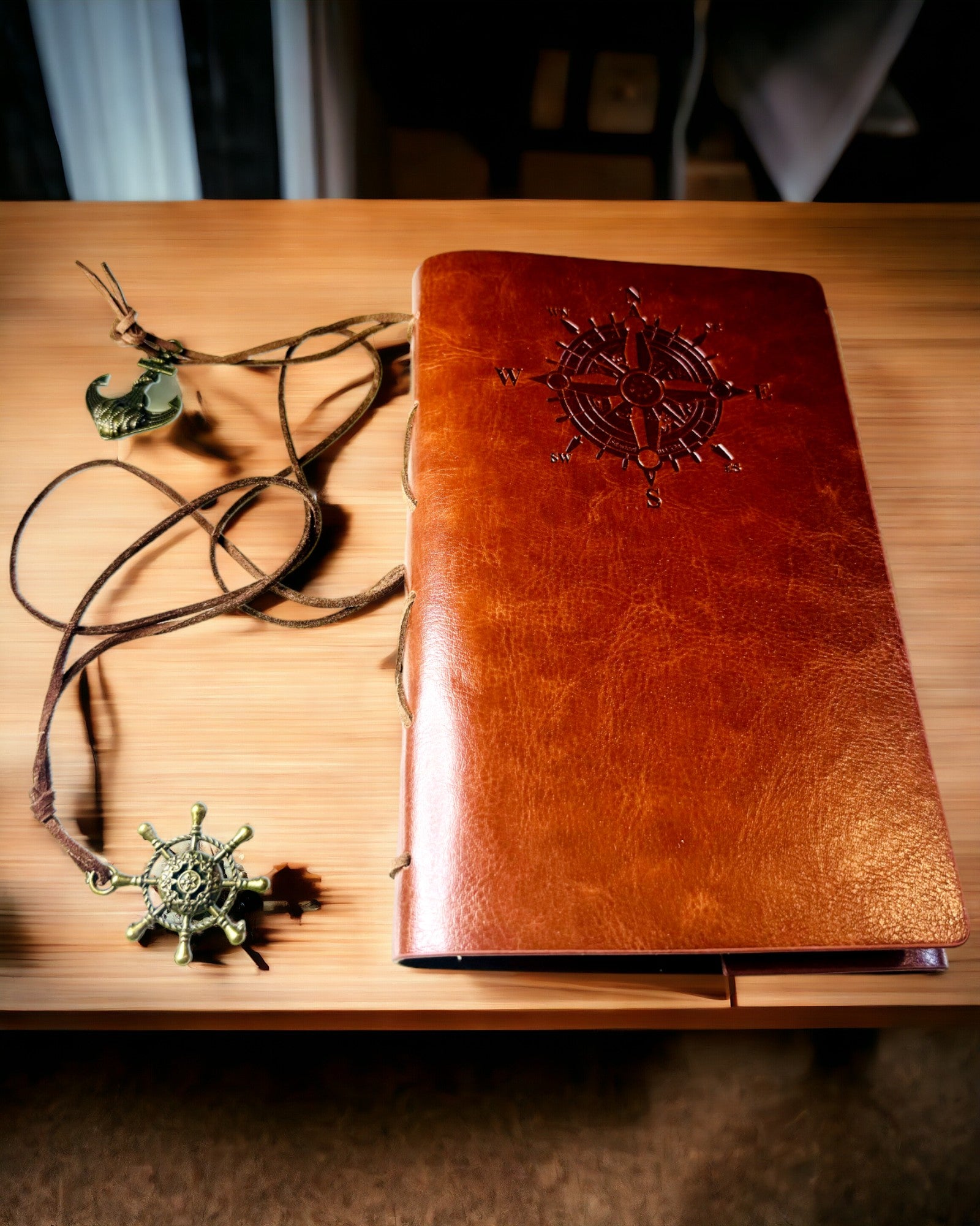 Vintage Ναυτικό Σημειωματάριο A6 ή A7 μέγεθος - με Μοτίβο Πυξίδας και Σελίδες με Ρουλεμάν - Διαθέσιμο σε διάφορες Χρωματικές Παραλλαγές, δυνατότητα χάραξης