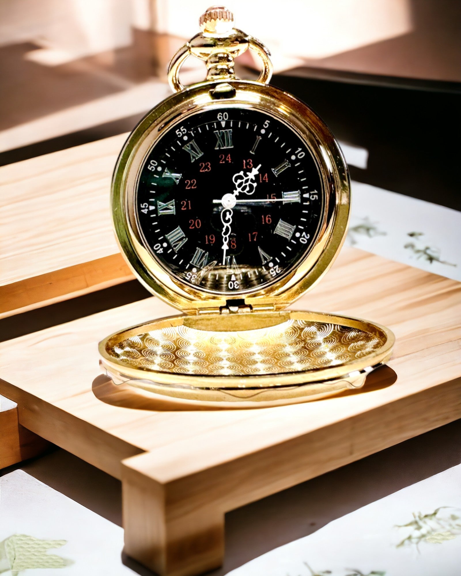 Κλασικού Στυλ Τσέπης Ρολόι – Ροζ Χρυσό, Κομψότητα Vintage