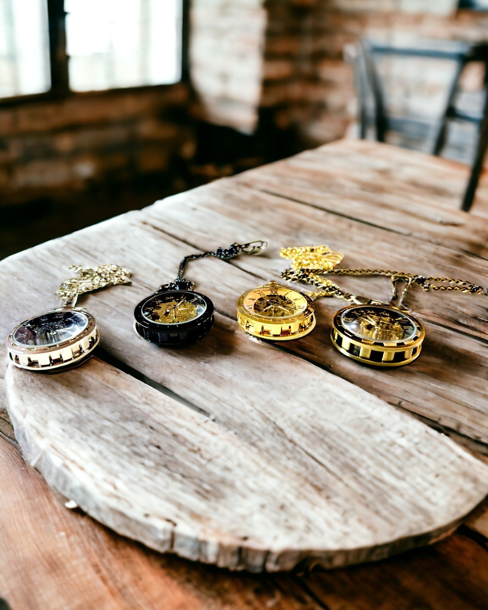 Μηχανικό Ρολόι Τσέπης Ρετρό Στυλ, Αδιάβροχο, Ημιαυτόματο - χρώμα Μαύρο - Ιδανικό για Δώρο, χάραξη