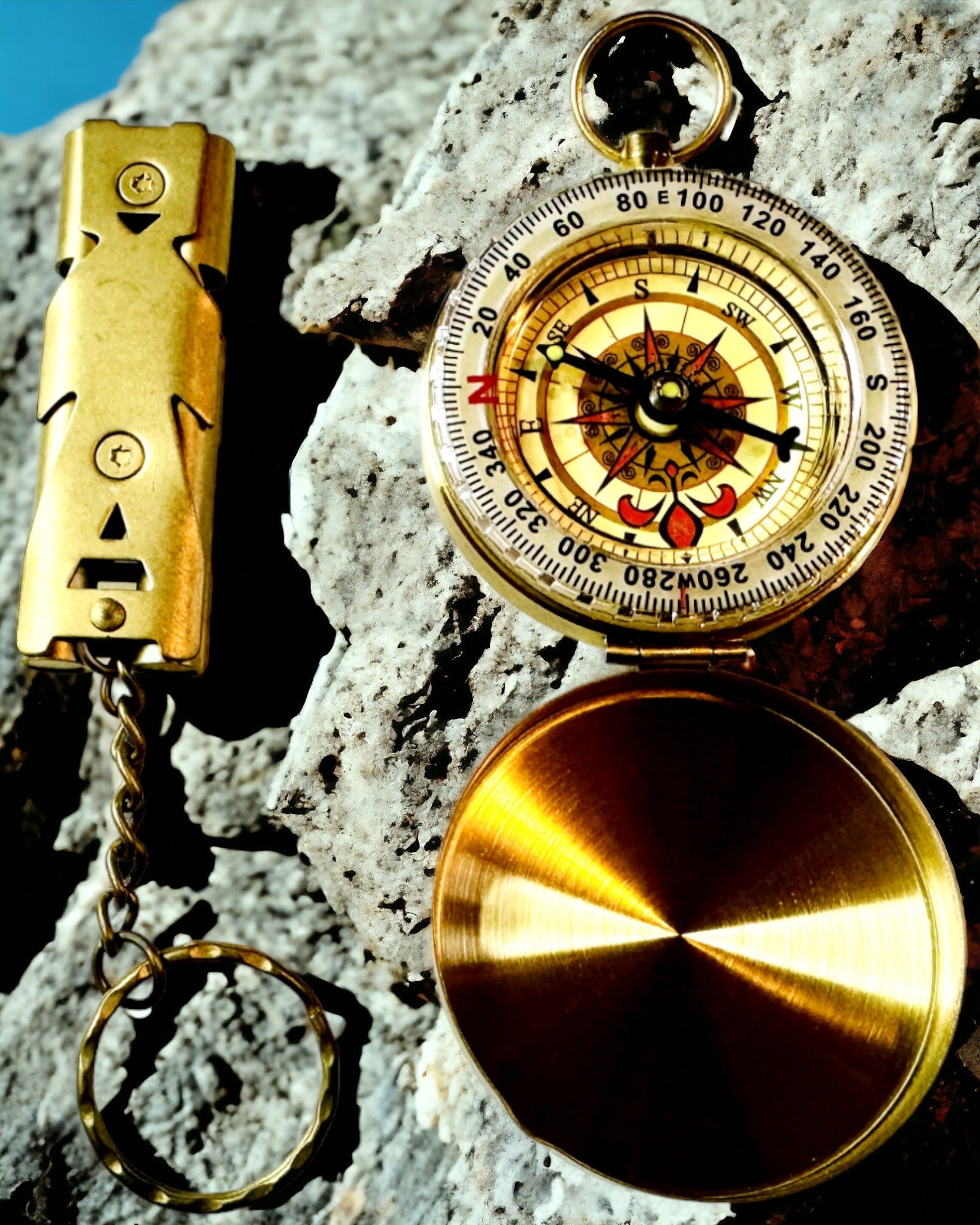 Σετ Κομψό με Πυξίδα και Σφυρίχτρα Σήματος