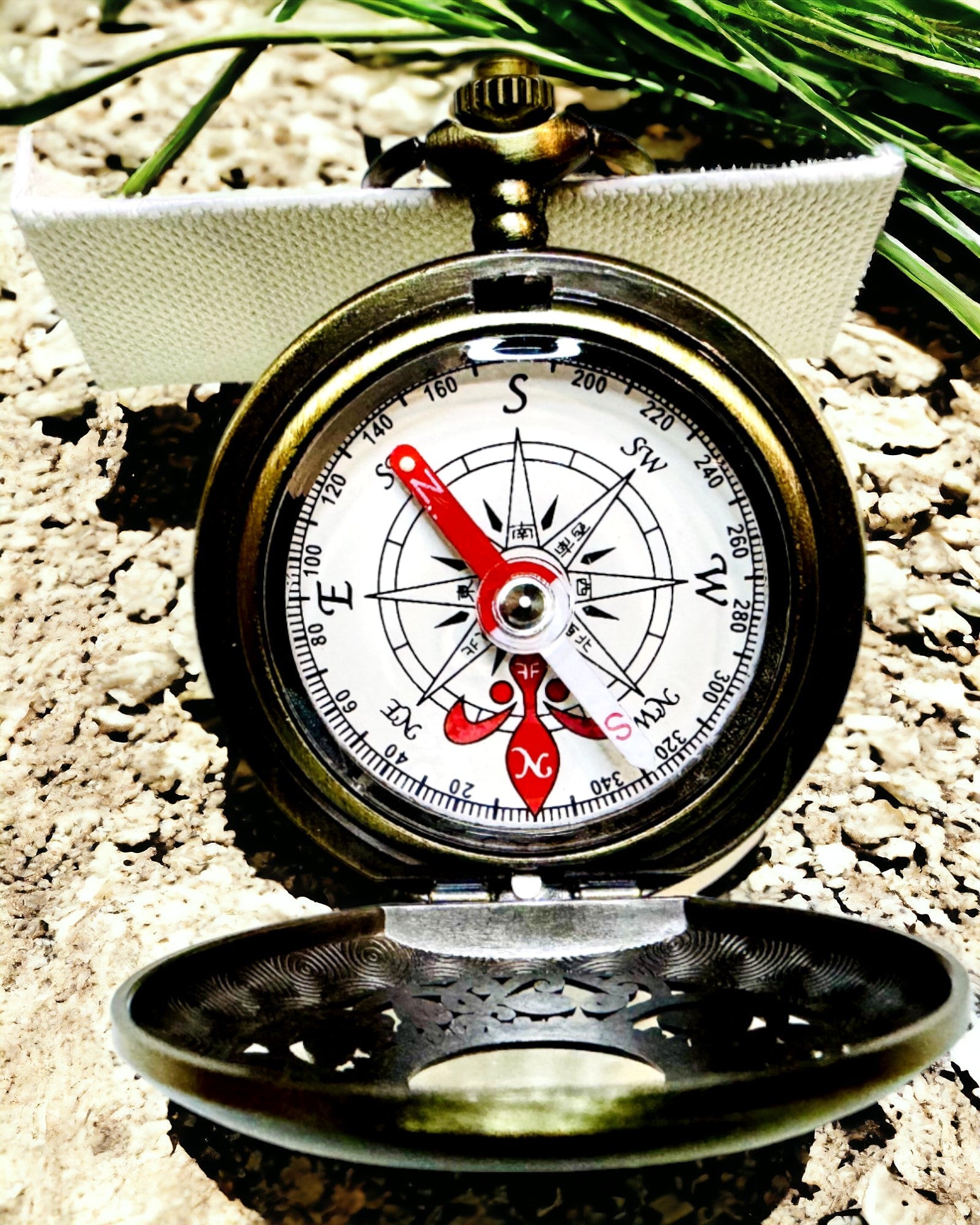 Πυξίδα Πλοήγησης σε Vintage Στυλ με Διάτρητο Σχέδιο – χρώμα καφέ-χρυσό
